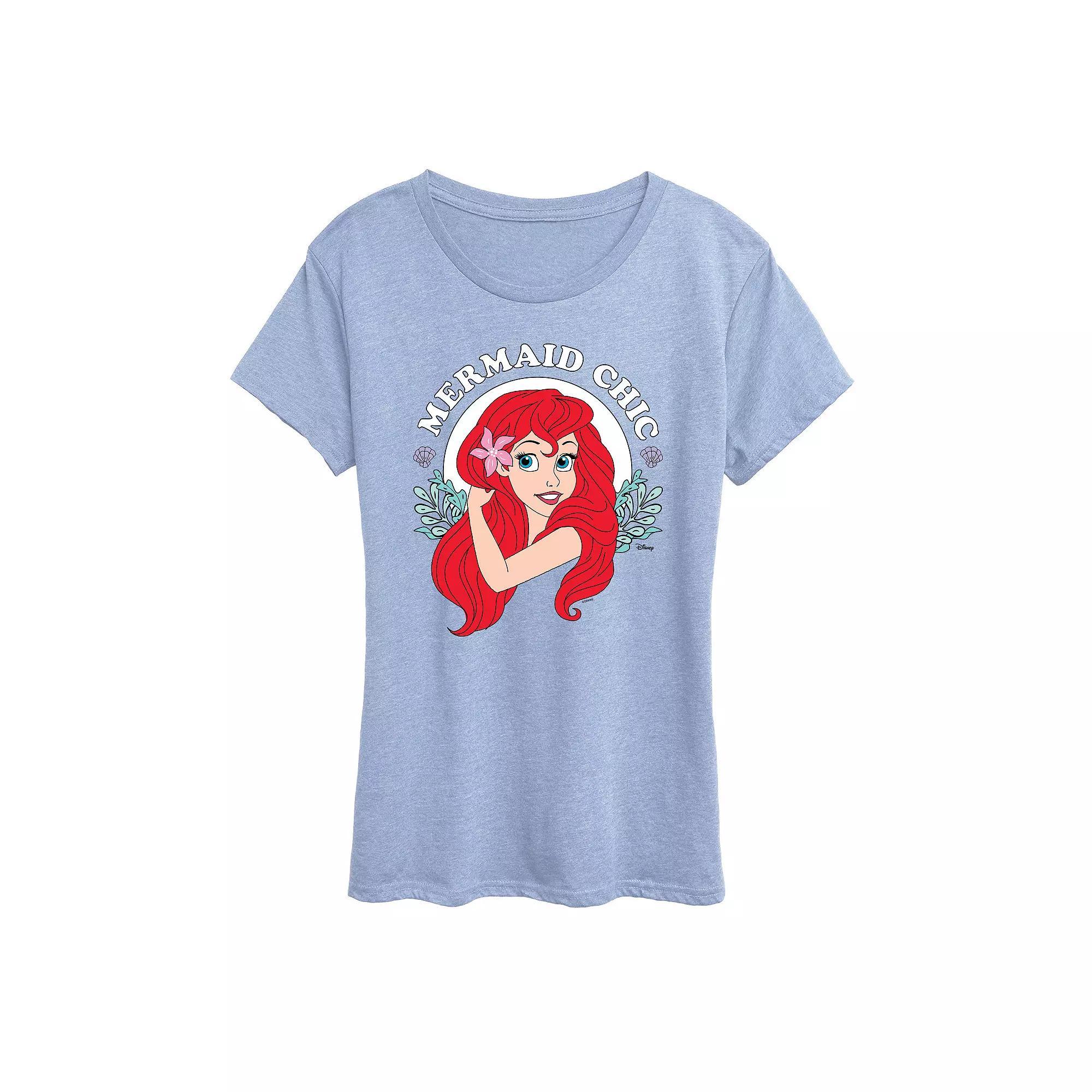 Disney Princess Ariel Women's Mermaid Chic Graphic Tee, Girl's,  Product Image