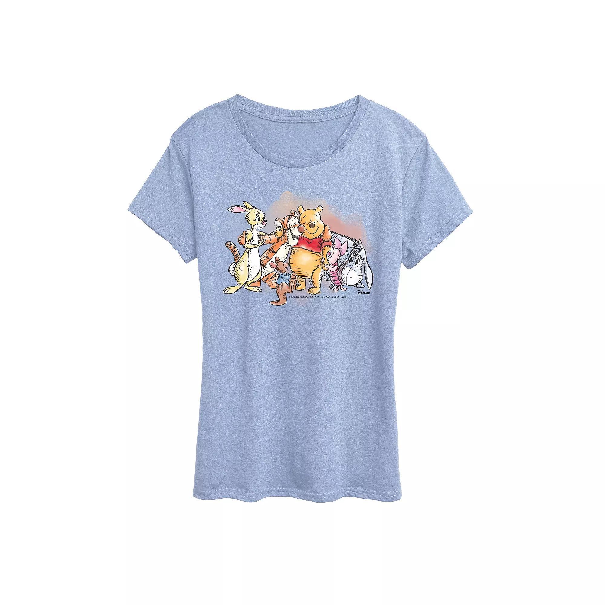 Disney's Winnie The Pooh Women's Watercolor Graphic Tee,  Product Image