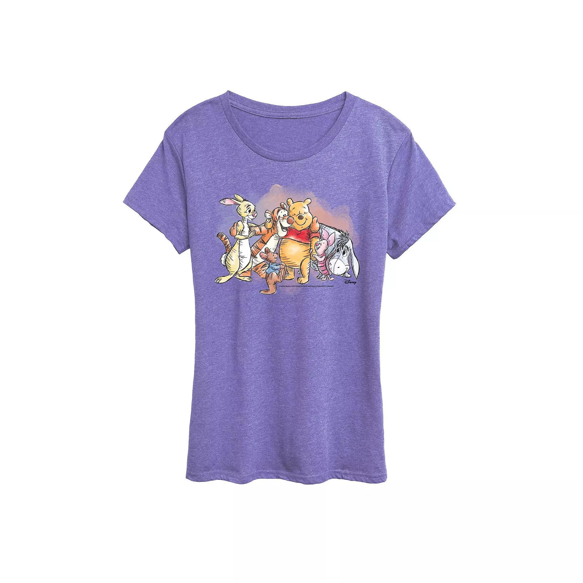 Disney's Winnie The Pooh Women's Watercolor Graphic Tee,  Product Image