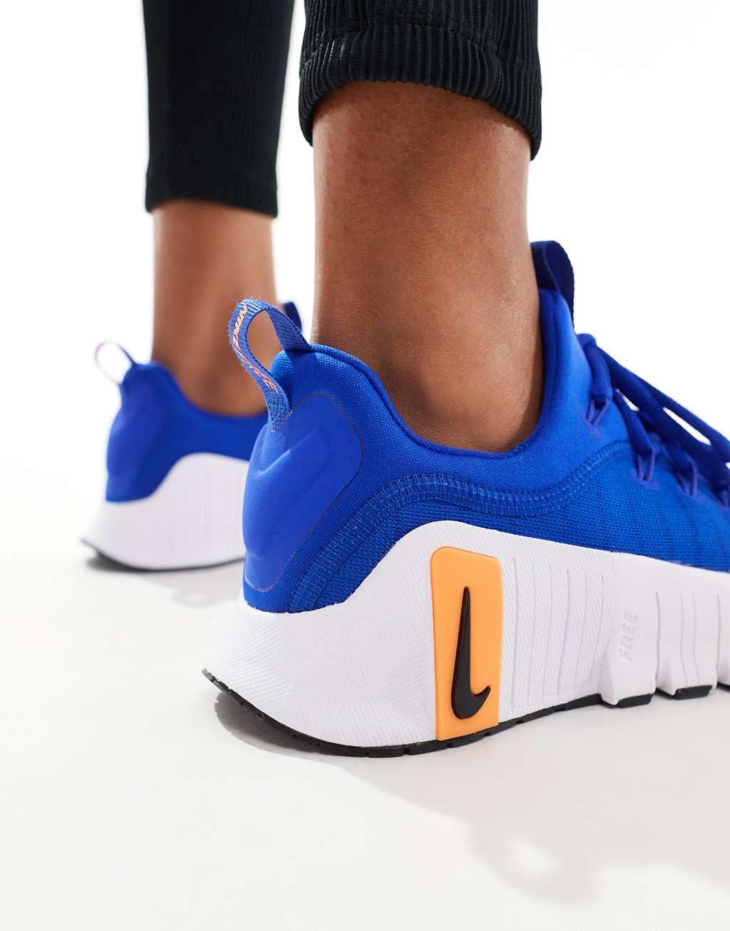 Nike Training Free Metcon 6 sneakers in blue and orange Product Image