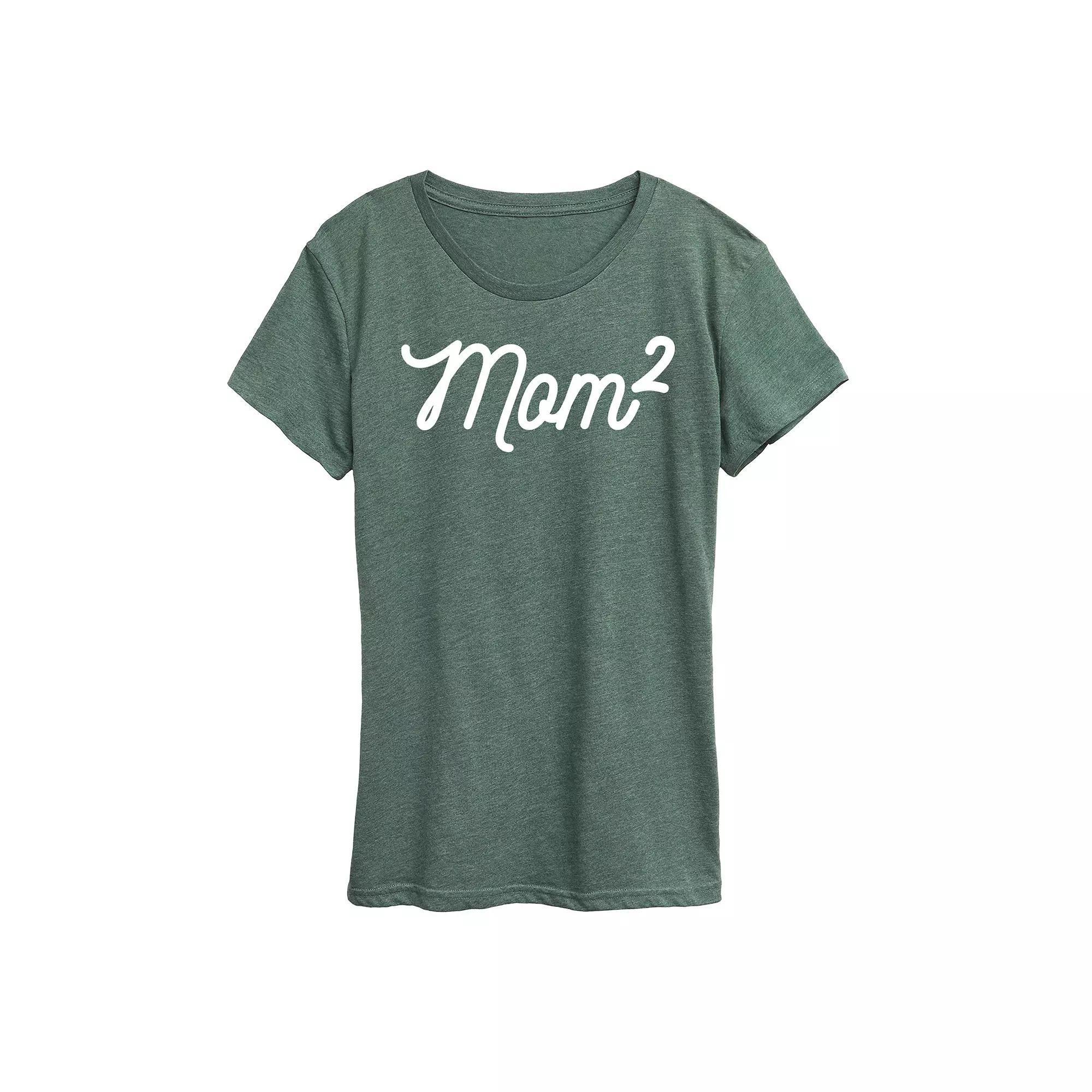 Women's Mom To The 2nd Power Graphic Tee, Size: XL, Grey Green Product Image