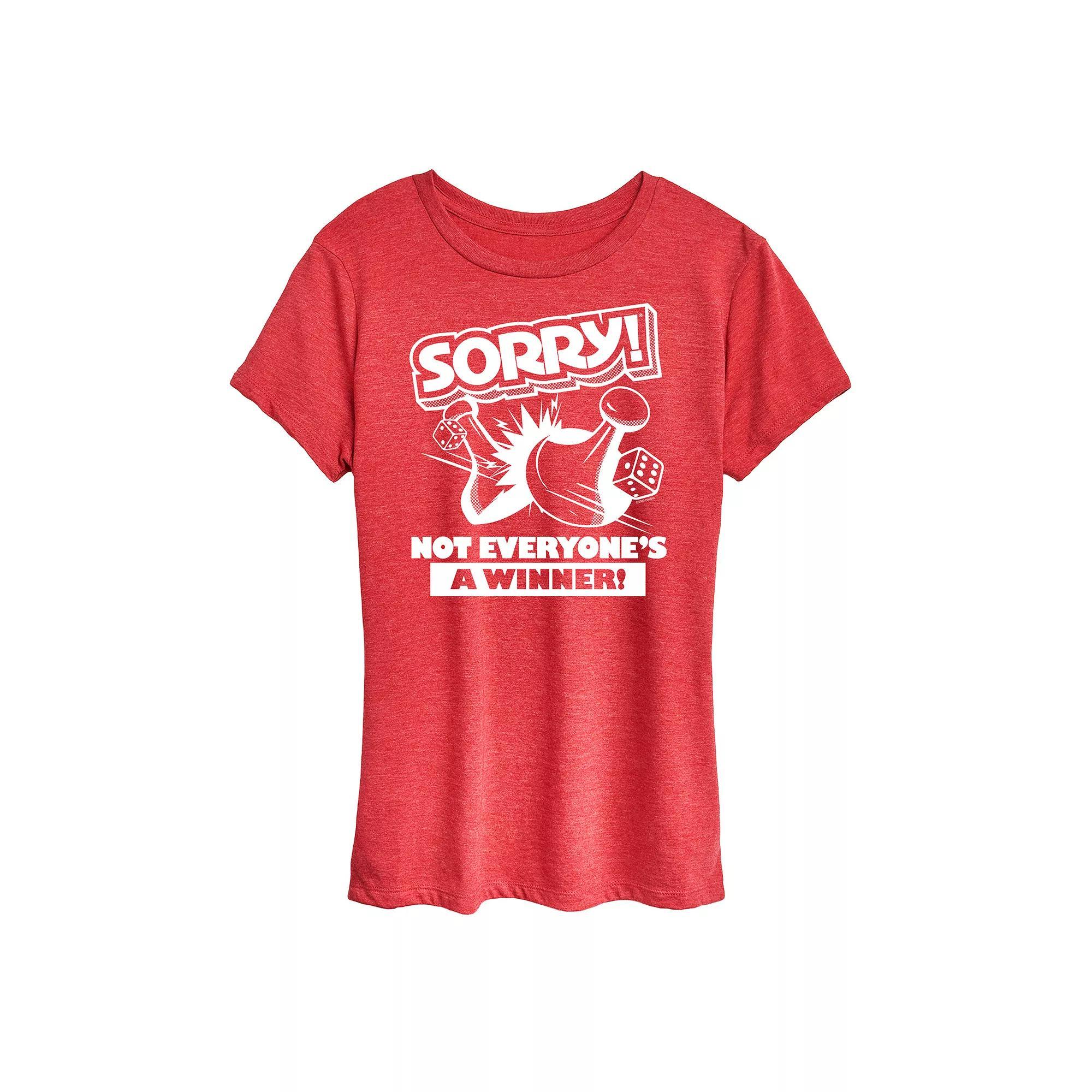 Women's Sorry Not Everyone's A Winner Graphic Tee by Hasbro, Size: Medium, Grey Red Product Image