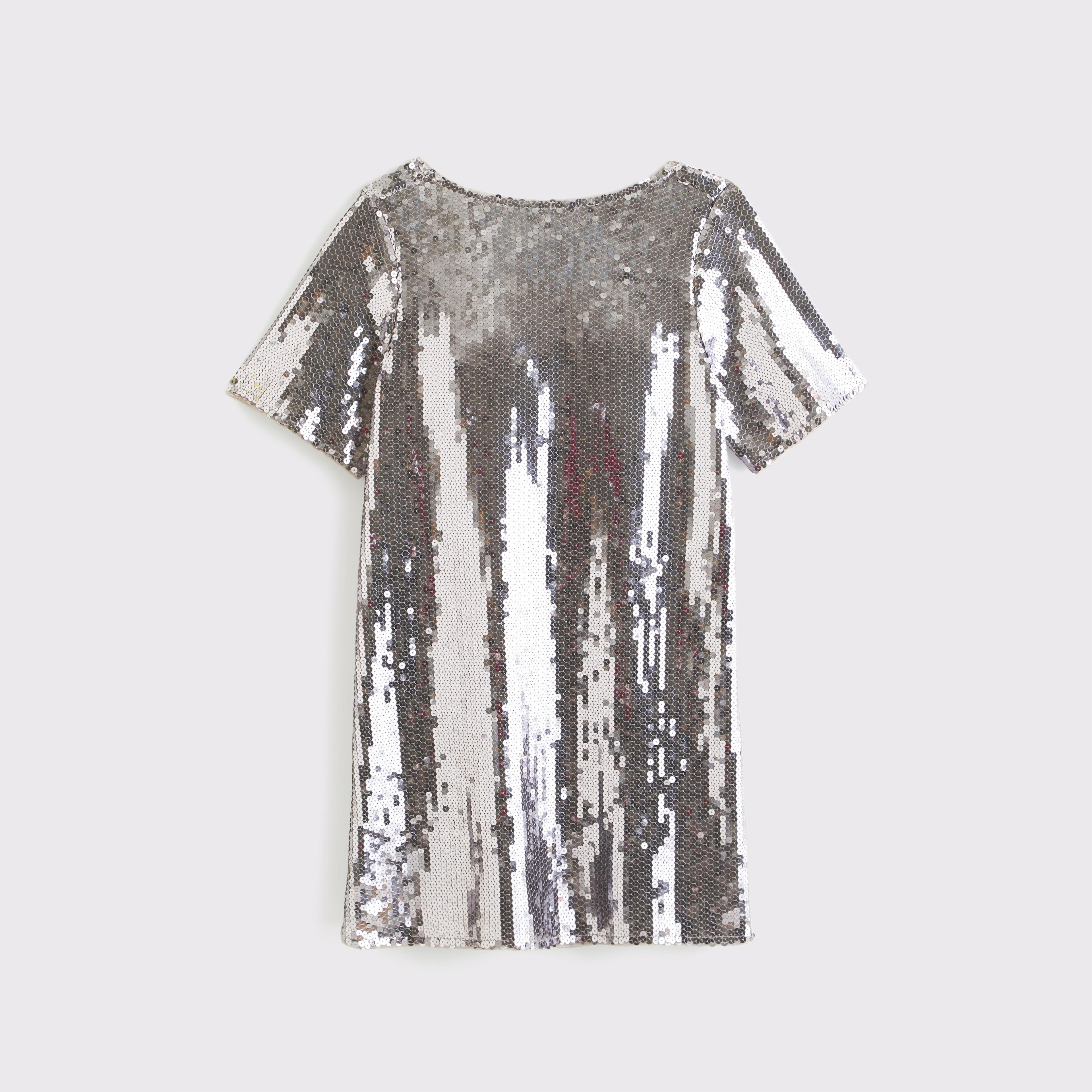 Sequin Tee Shift Mini Dress Product Image