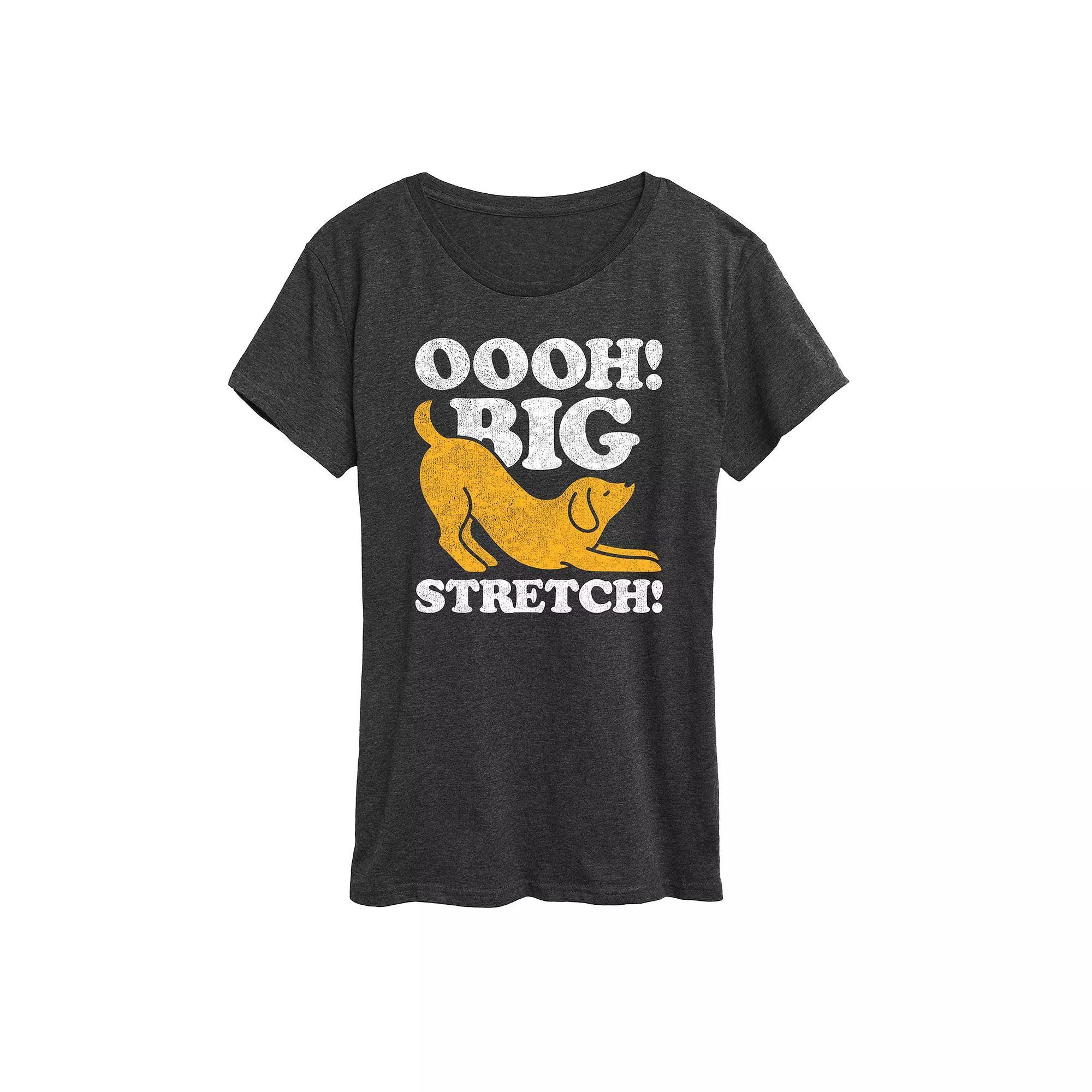 Women's Dog Oooh Big Stretch Graphic Tee, Size: XL, Grey Royal Blue Product Image