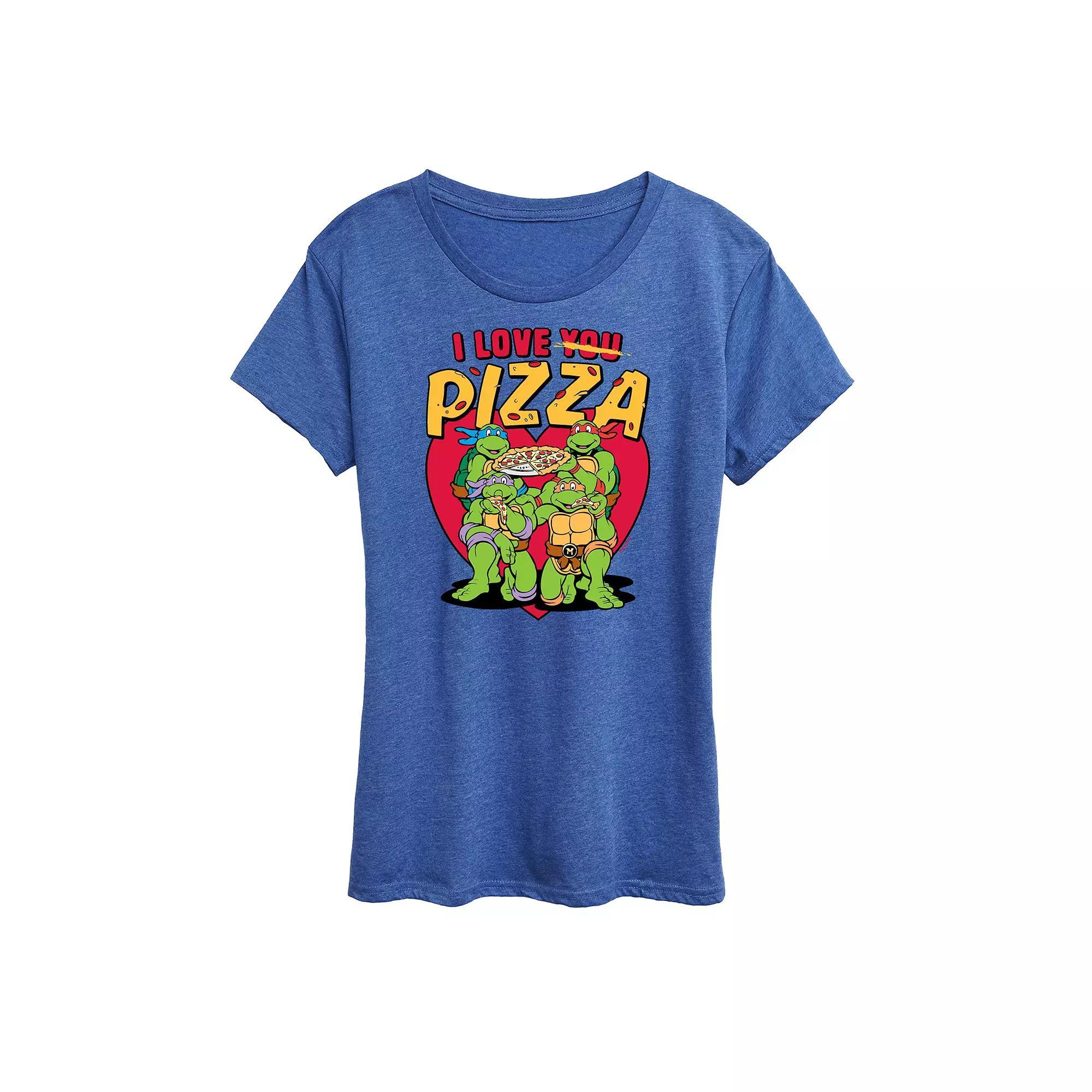 Women's Teenage Mutant Ninja Turtles I Love You Pizza Graphic Tee,  Product Image