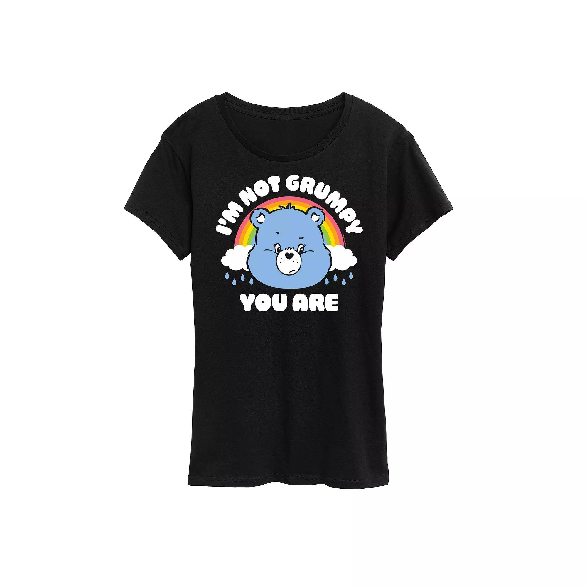 Women's Care Bears I'm Not Grumpy You AreGraphic Tee, Girl's, Size: Medium, Black Product Image