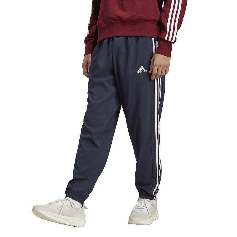 Big & Tall adidas AEROREADY Essentials Elastic Cuff Woven 3-Stripes Pants, Mens Product Image