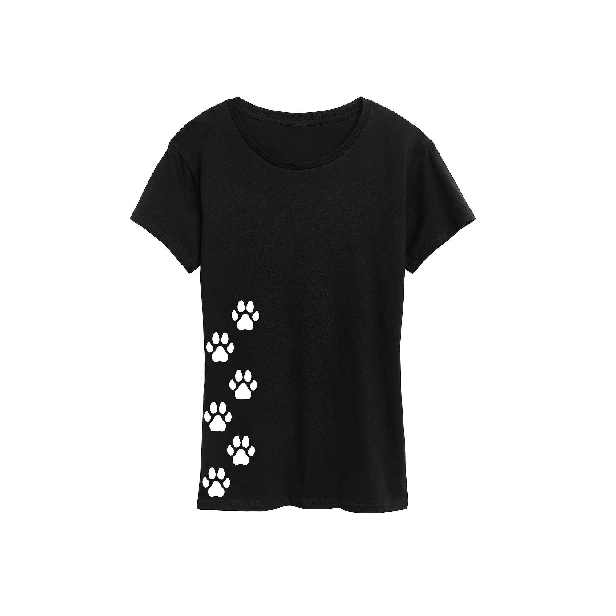 Women's Vertical Pawprints Graphic Tee,  Product Image