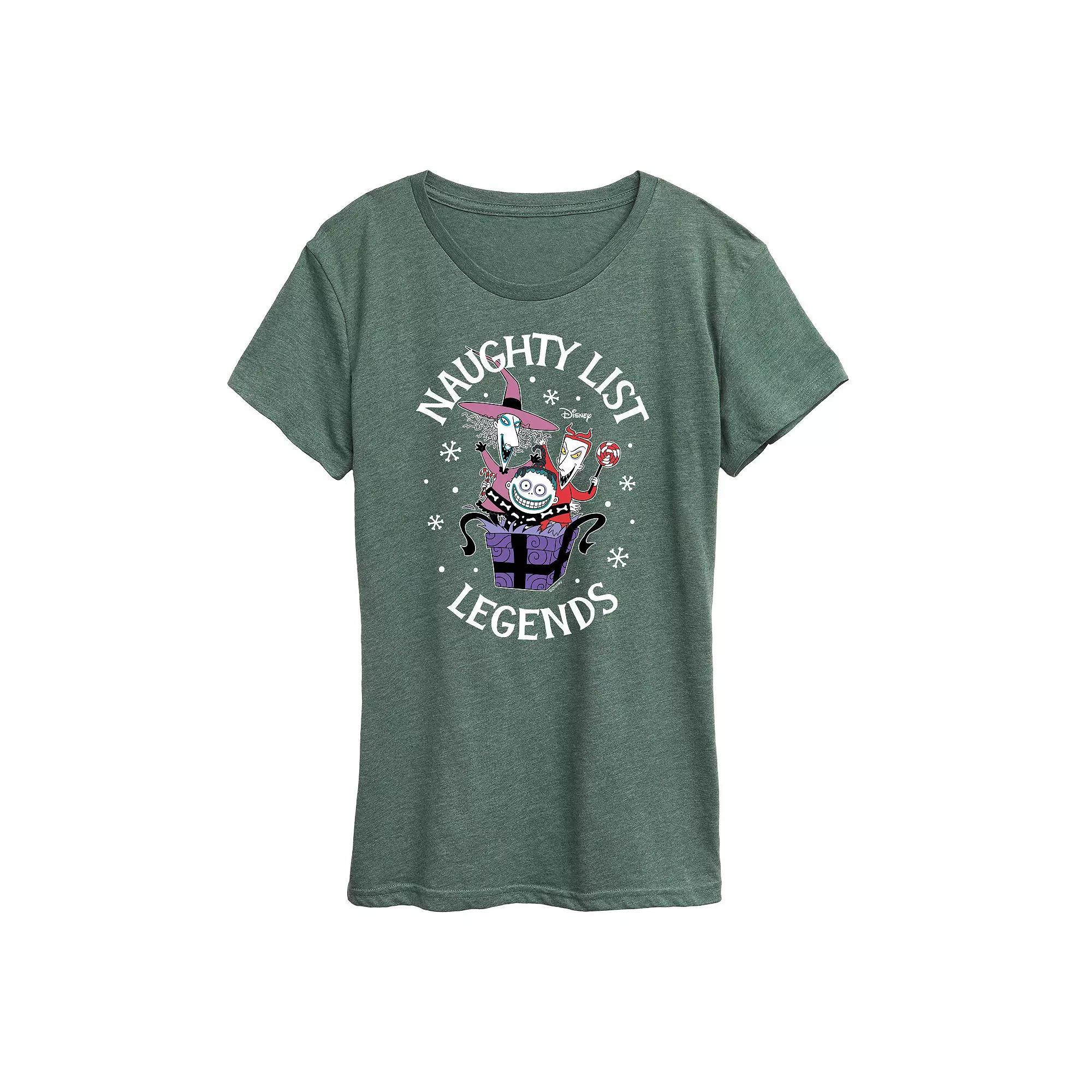 Disney's Nightmare Before Christmas Women's Naughty List Legends Graphic Tee, Girl's, Size: Medium, Grey Blue Product Image