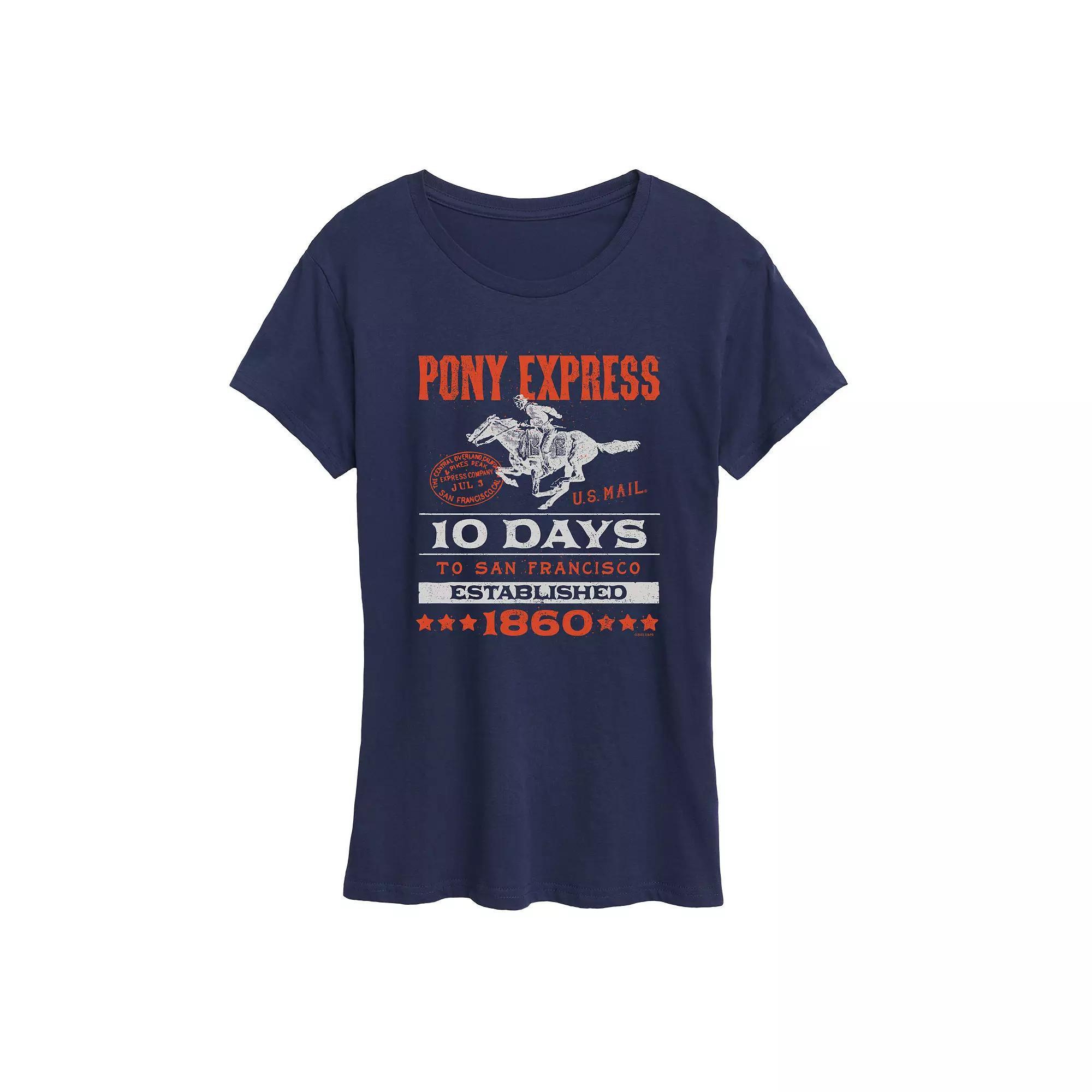 Women's USPS Pony 10 Days Graphic Tee, Size: XXL, Blue Product Image