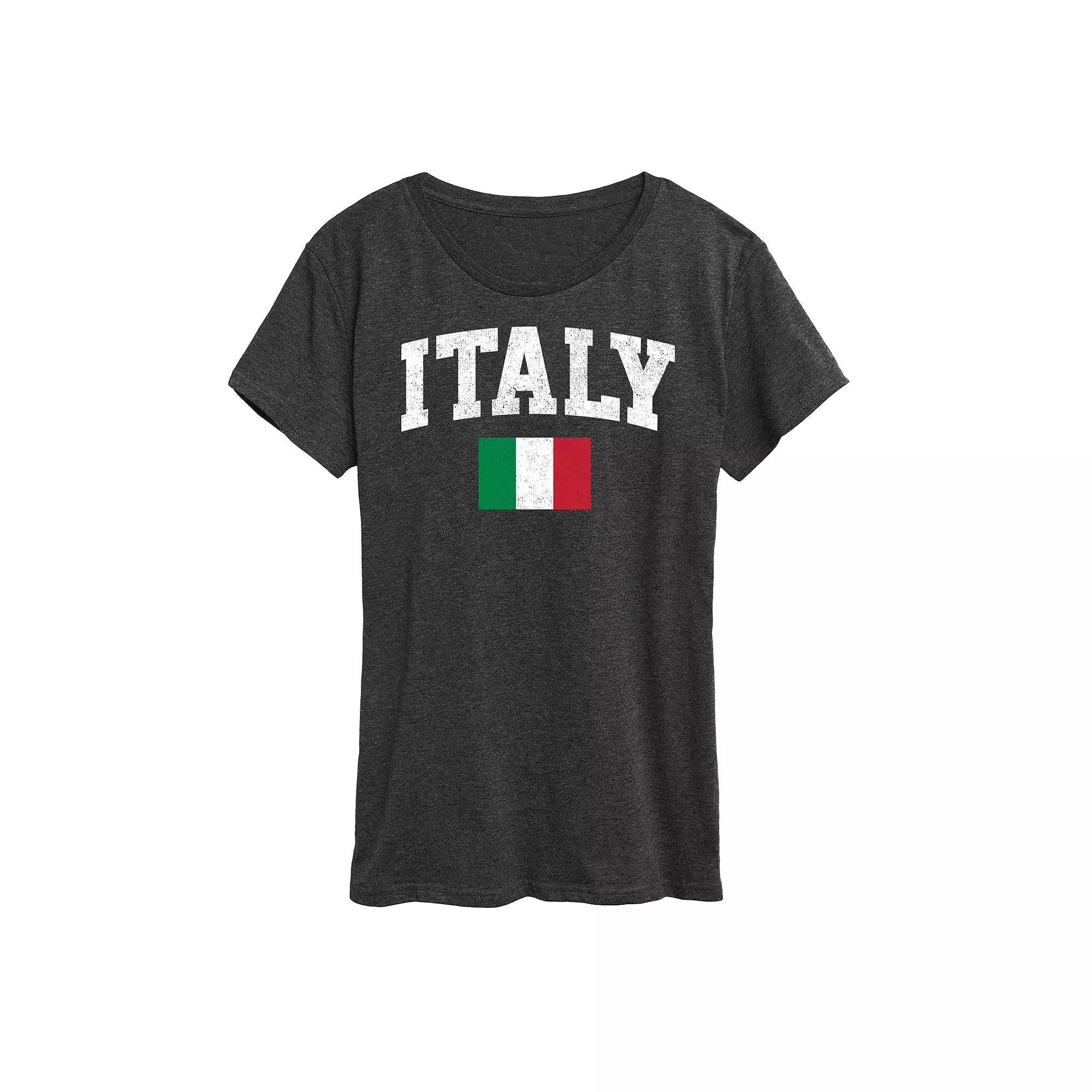 Women's Italy Flag Graphic Tee, Size: Medium, Heather Grey Product Image