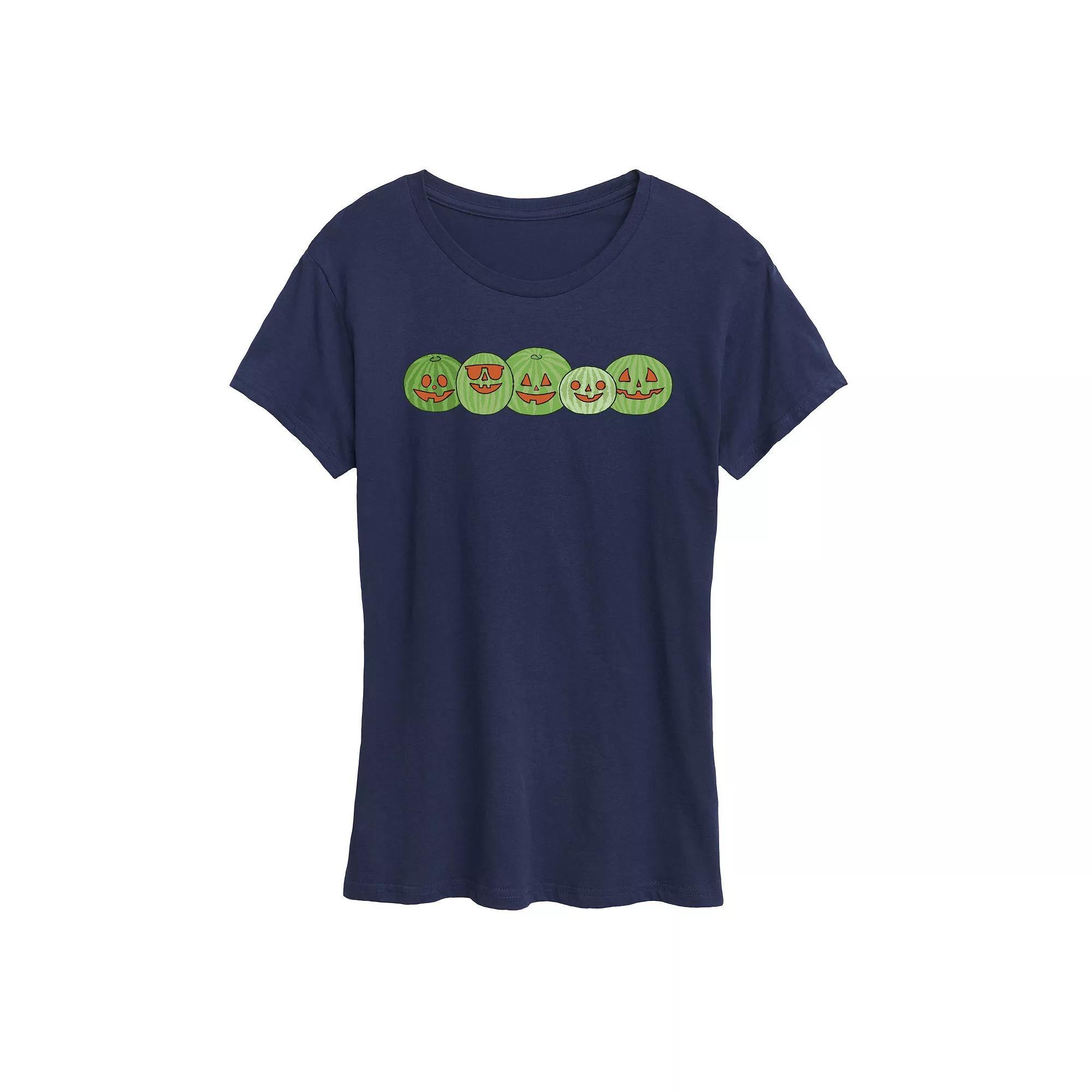 Women's Watermelon Jack 'O' Lanterns Graphic Tee,  Product Image