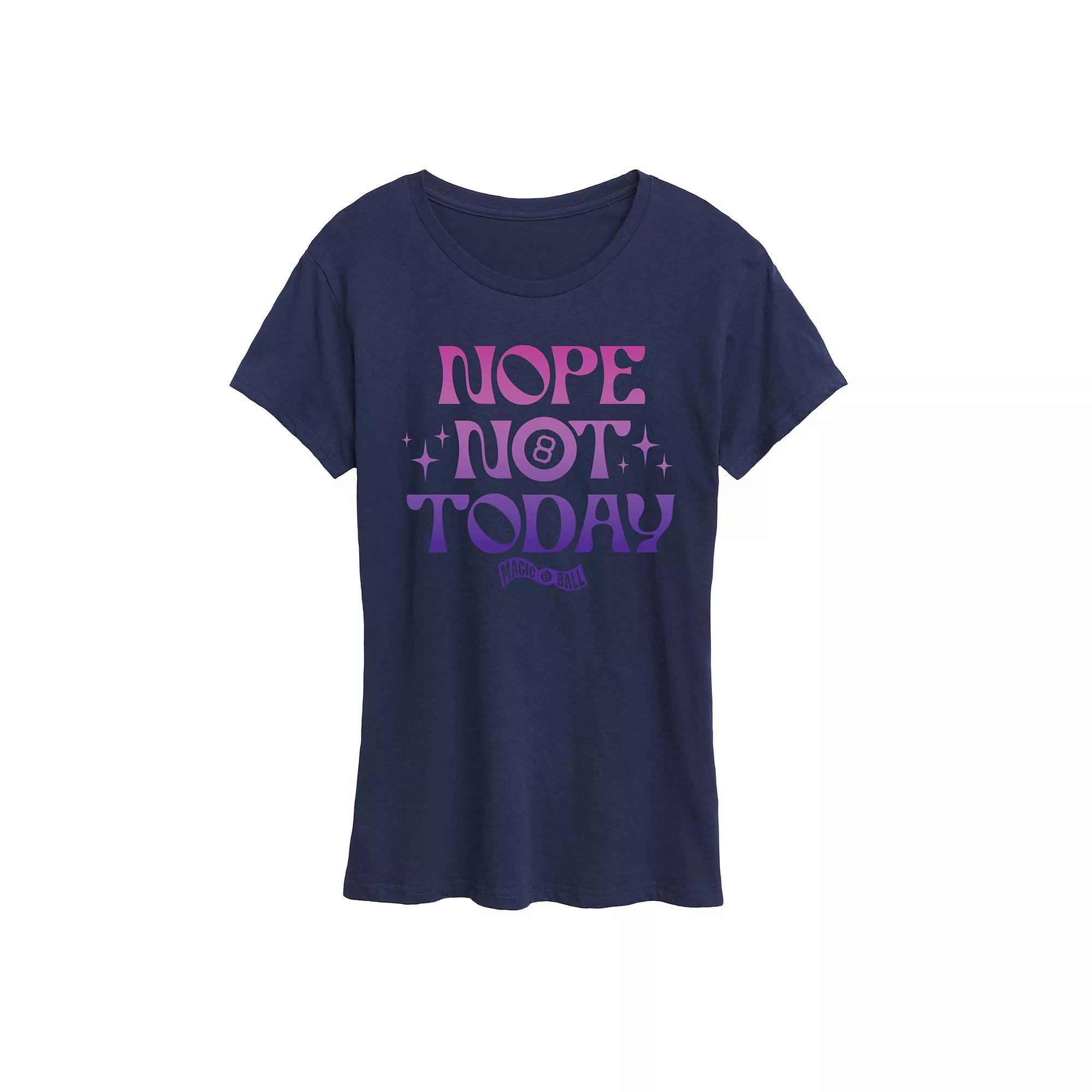 Women's Magic 8 Ball Nope Not Today Graphic Tee, Size: Large, Blue Product Image