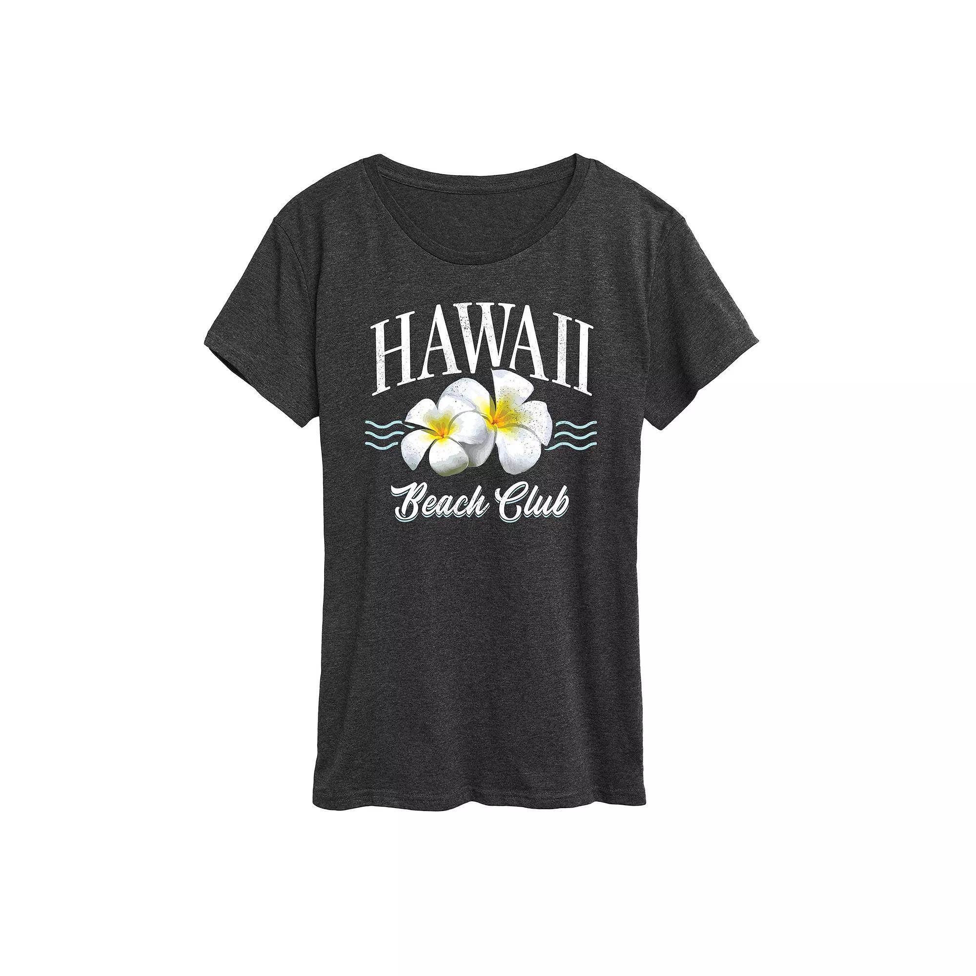 Women's Hawaii Beach Club Graphic Tee, Size: XXL, Heather Grey Product Image