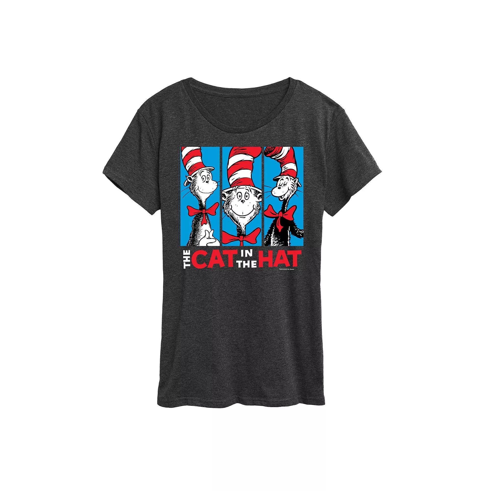 Women's Dr. Seuss Cat In The Hat Graphic Tee, Size: XXL, Heather Grey Product Image