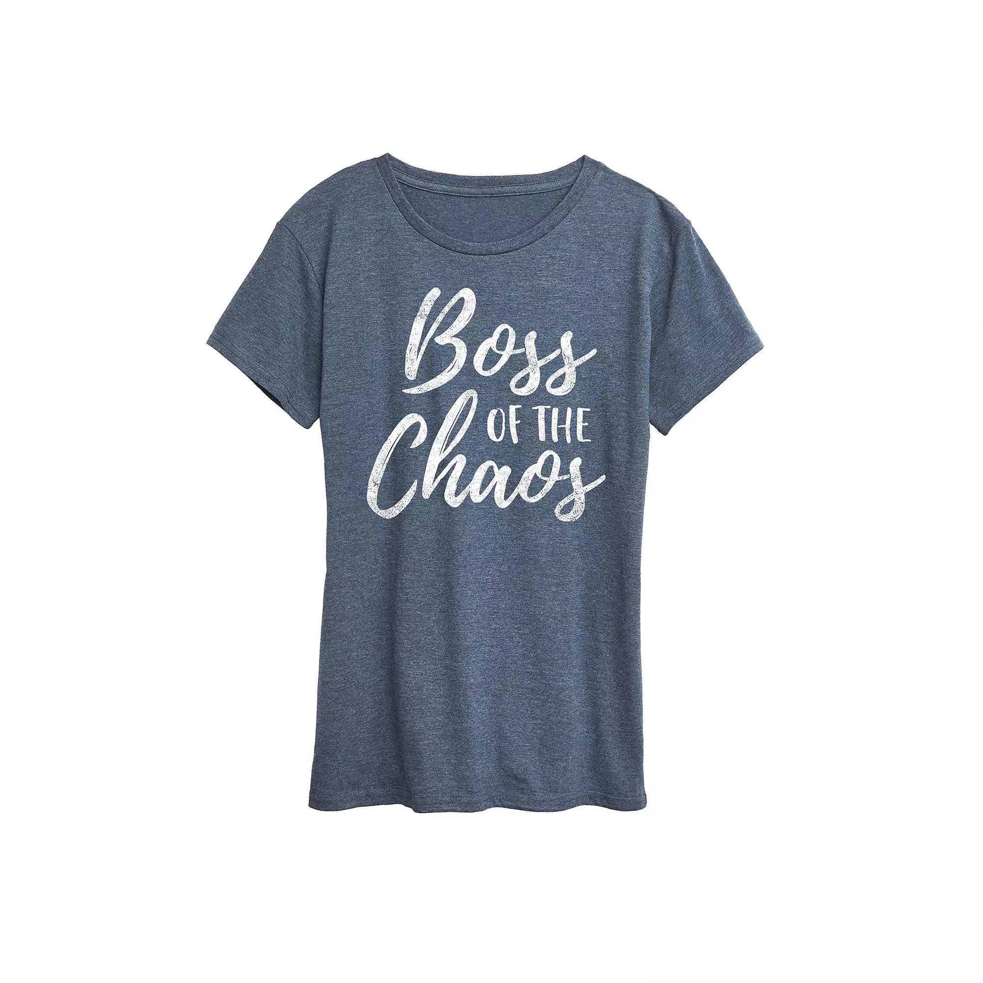 Women's Boss Of The Chaos Graphic Tee, Size: Large, Grey Blue Product Image