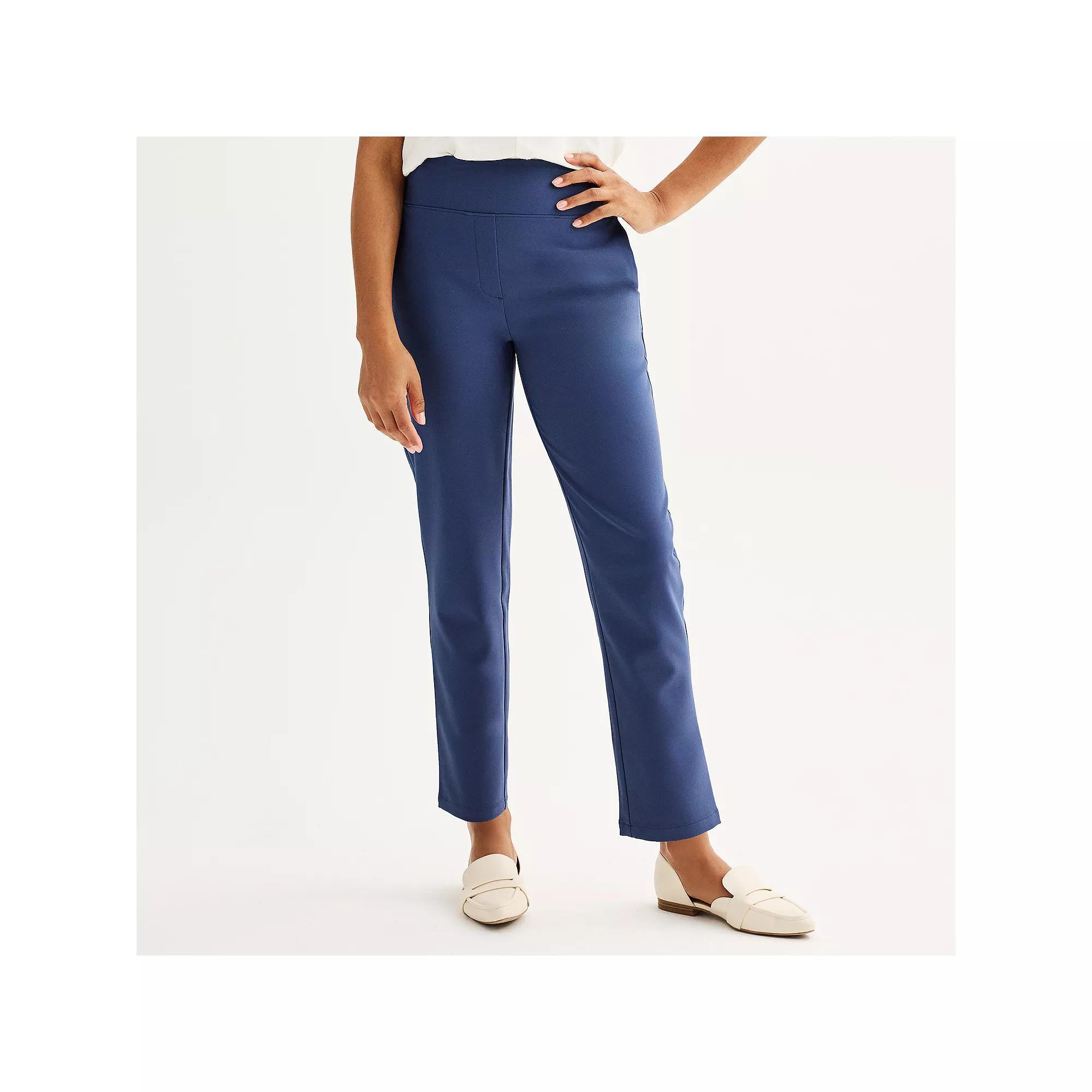 Women's Nine West Pull-On Straight Ankle Pants, Size: XXL, Resolute Blue Product Image