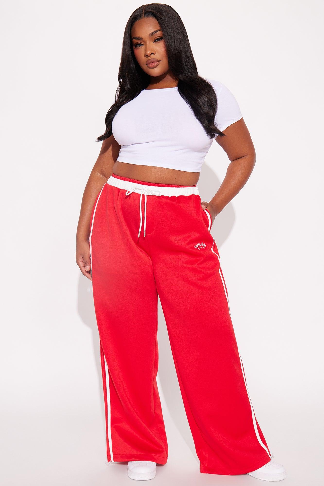 She's A Sport Double Waistband Track Pant - Red Product Image