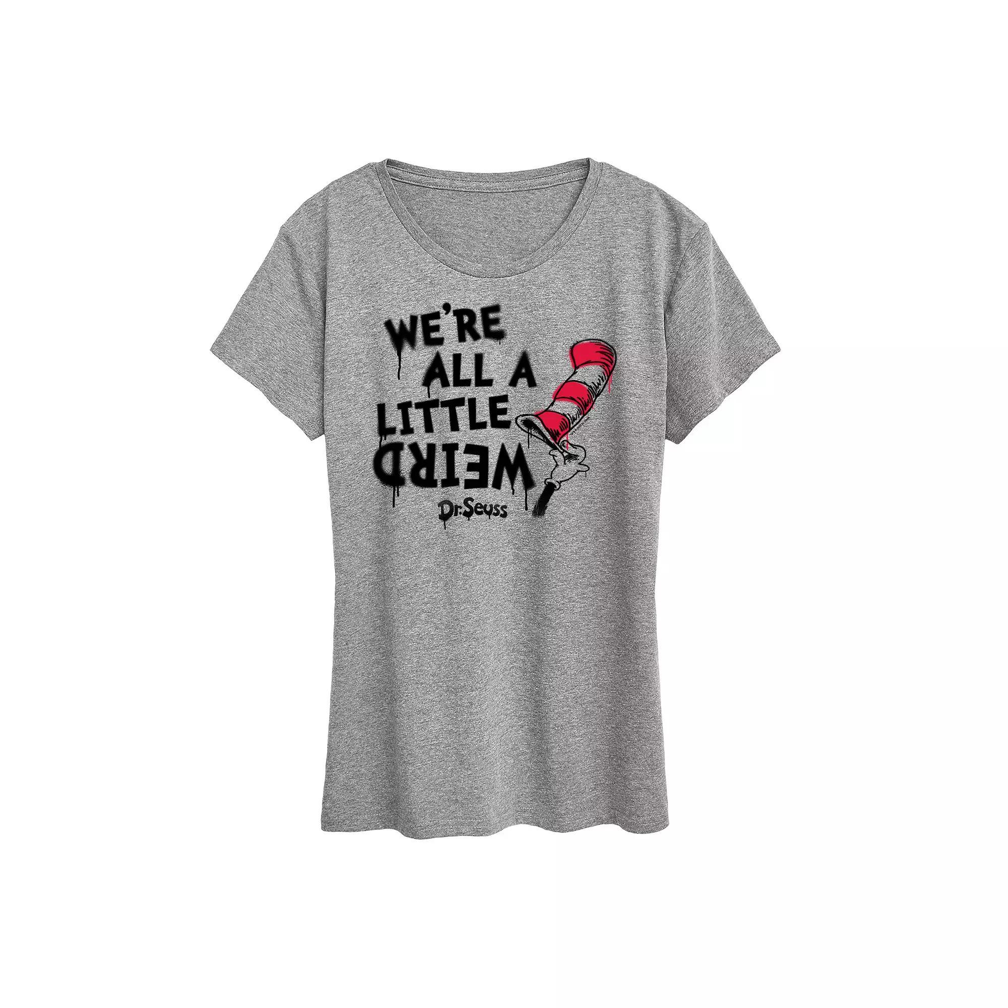 Women's Dr. Seuss A Little Weird Graphic Tee, Size: Medium, Grey Gray Product Image