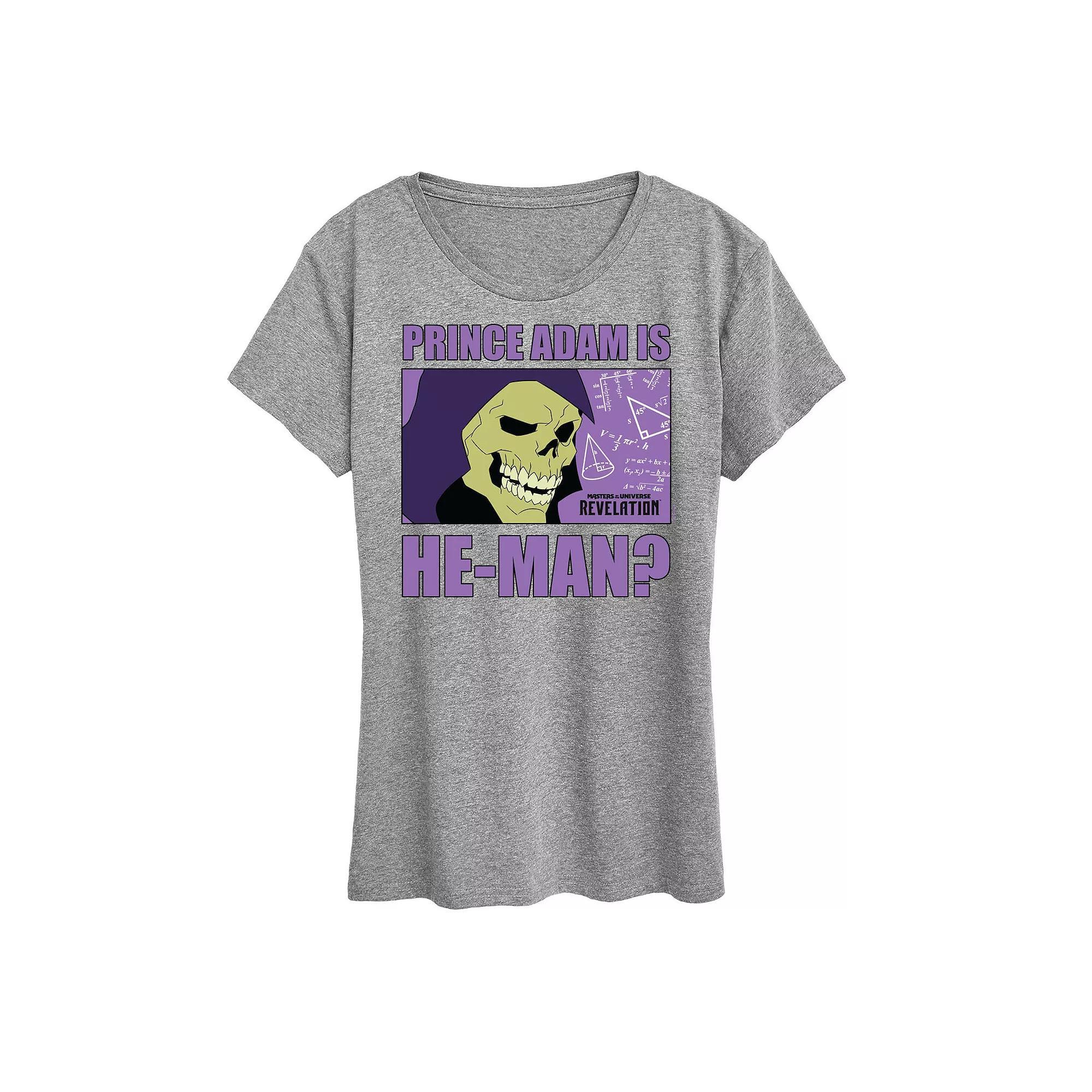 Women's Masters of the Universe Prince Adam Graphic Tee, Size: XXL, Grey Gray Product Image