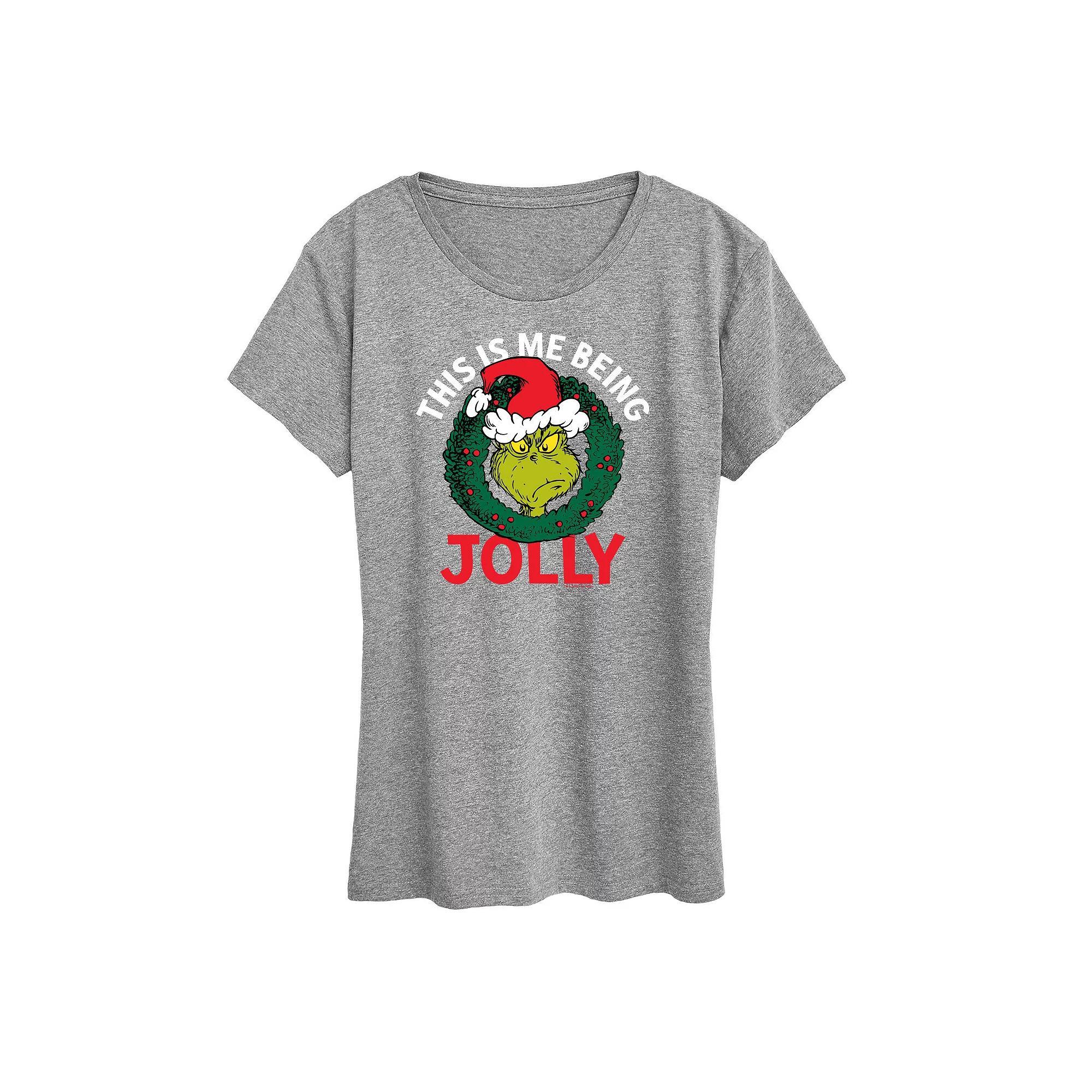 Women's Dr. Seuss The Grinch Me Being Jolly Graphic Tee, Girl's,  Product Image
