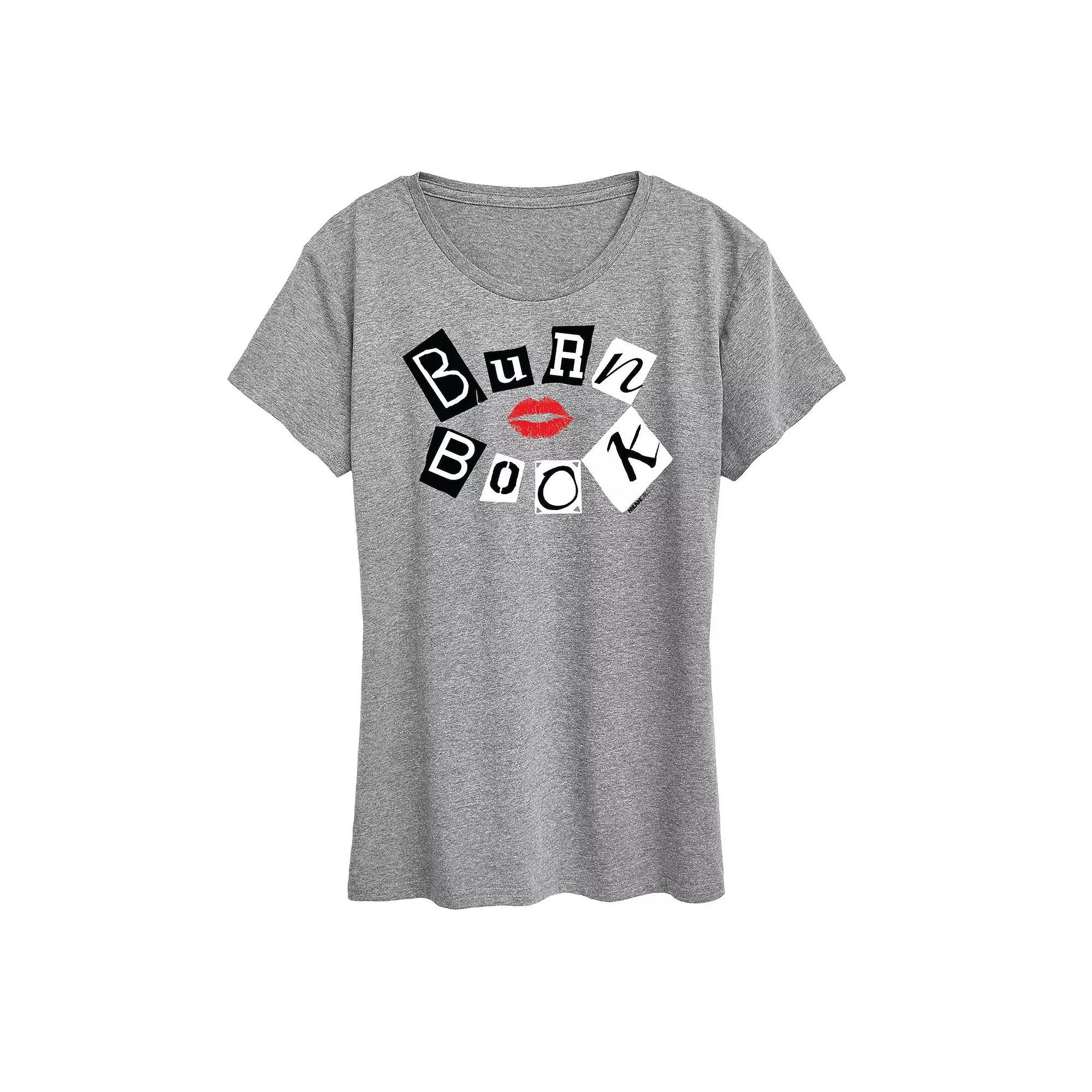 Women's Mean Girls Burn Book Graphic Tee, Girl's, Size: Small, Grey Gray Product Image