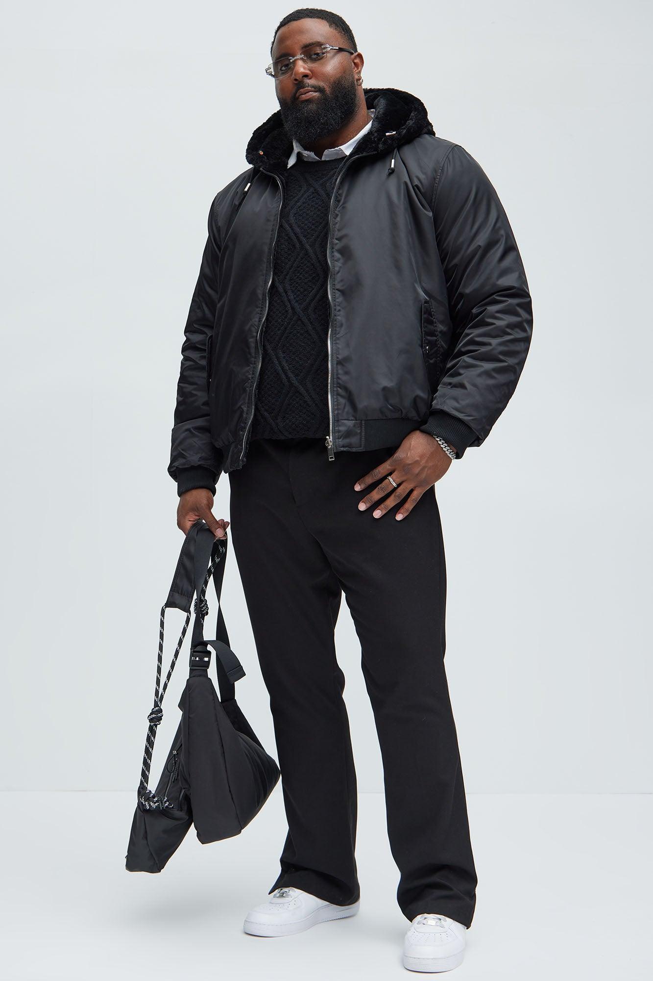 Night Out Reversible Bomber Jacket - Black Product Image