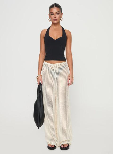 Darcie Knit Pants Beige Product Image