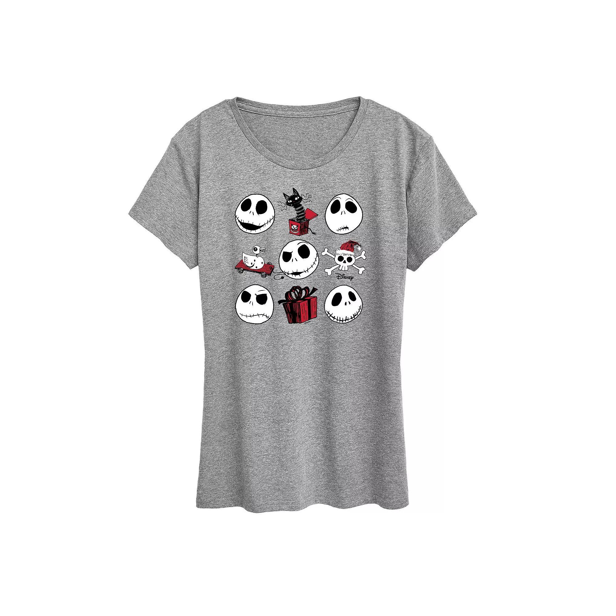 Disney's Nightmare Before Christmas Women's Jack Grid Graphic Tee, Girl's,  Product Image