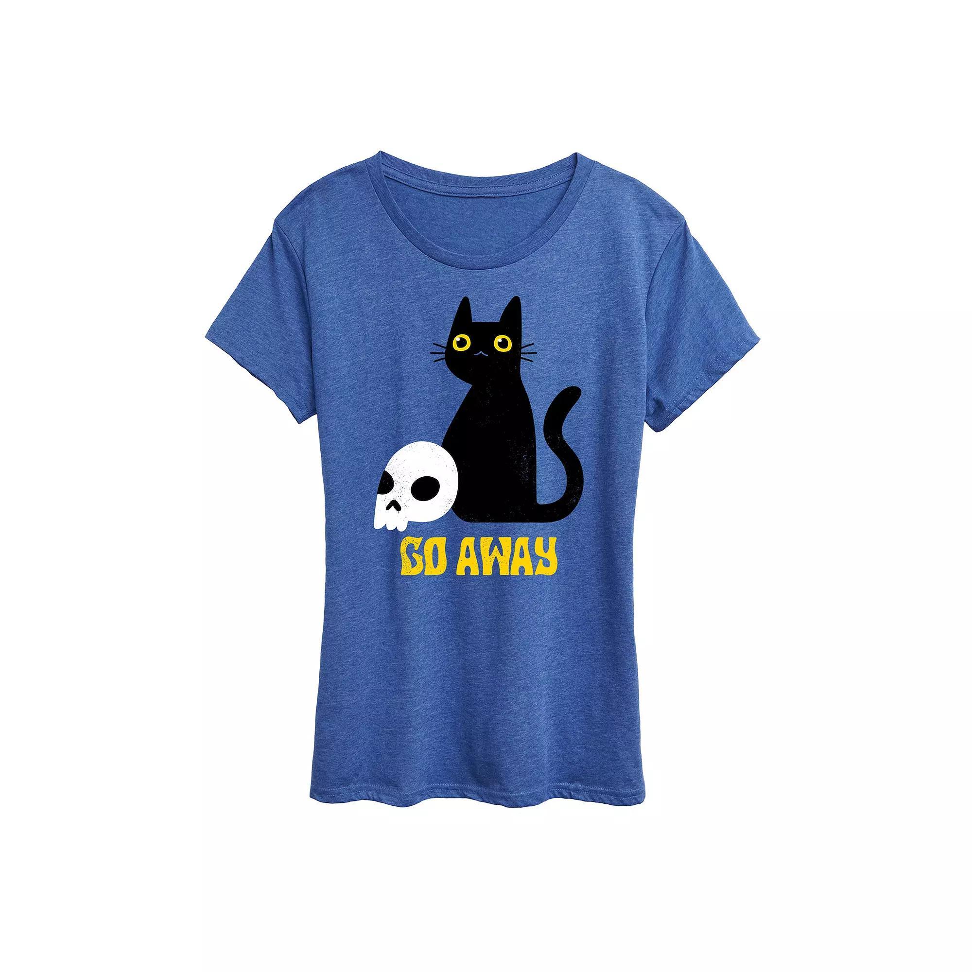 Women's Go Away Black Cat Graphic Tee,  Product Image