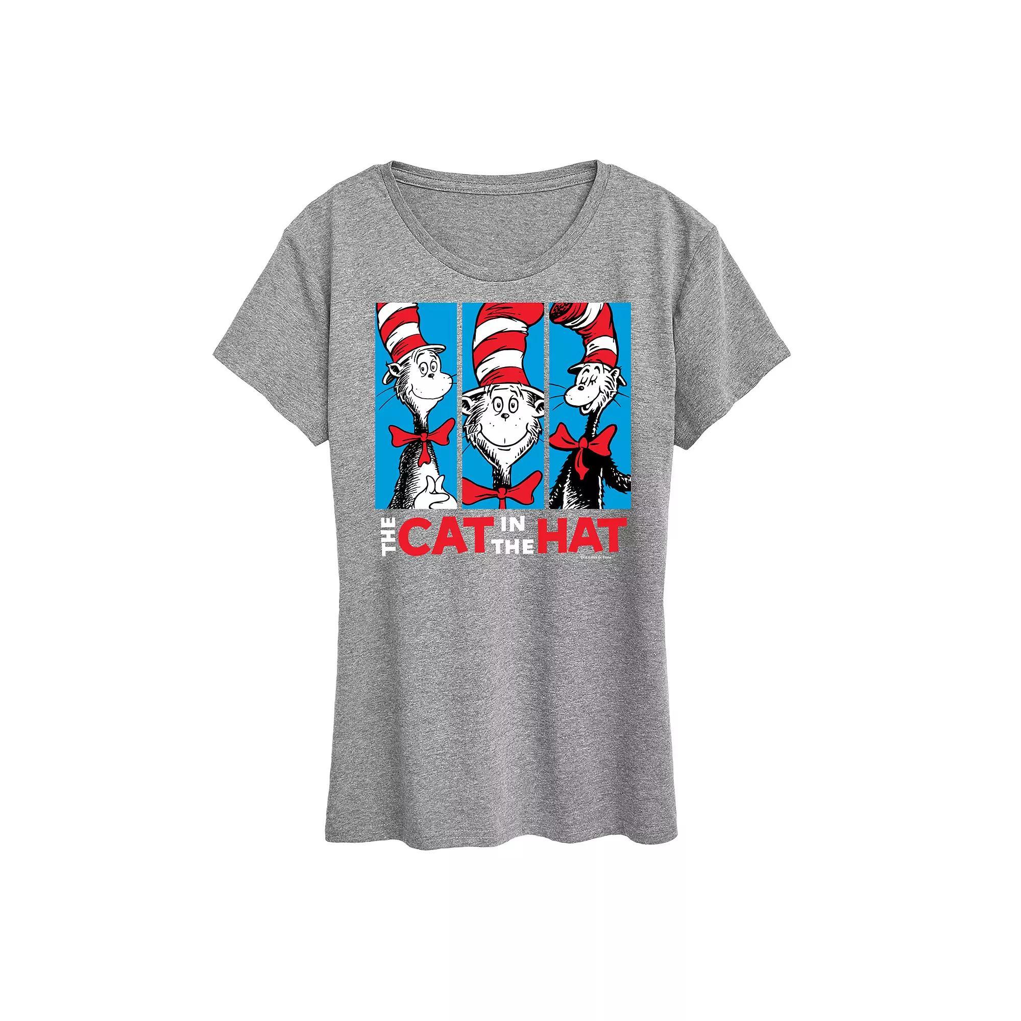 Women's Dr. Seuss Cat In The Hat Graphic Tee, Size: XXL, Grey Gray Product Image