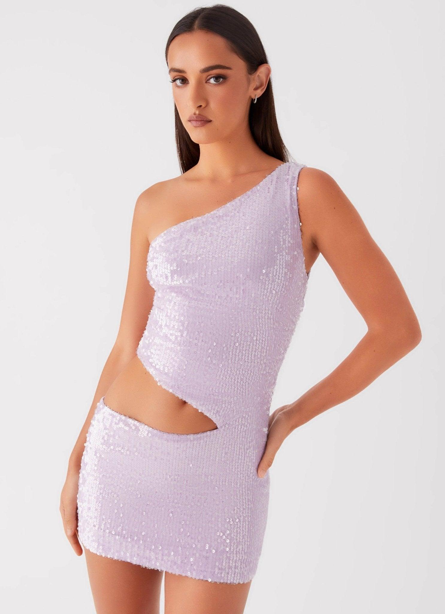 Alannah Sequin Mini Dress - Lilac Product Image