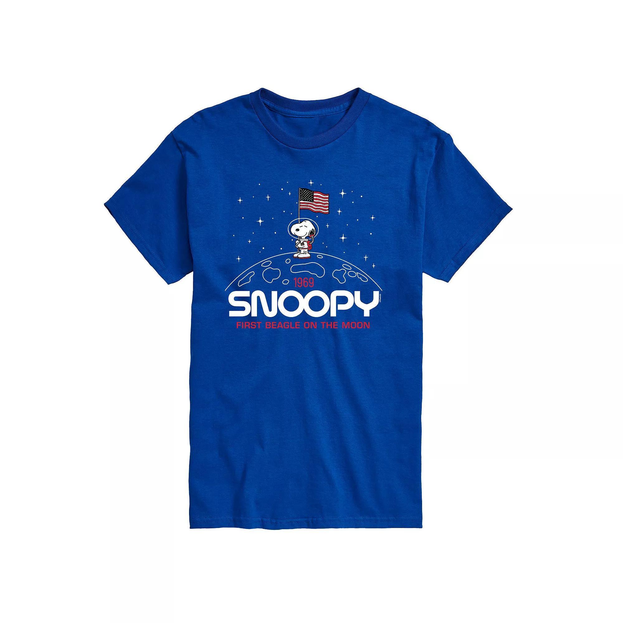 Men's Peanuts Snoopy Flag Moon Tee,  Product Image