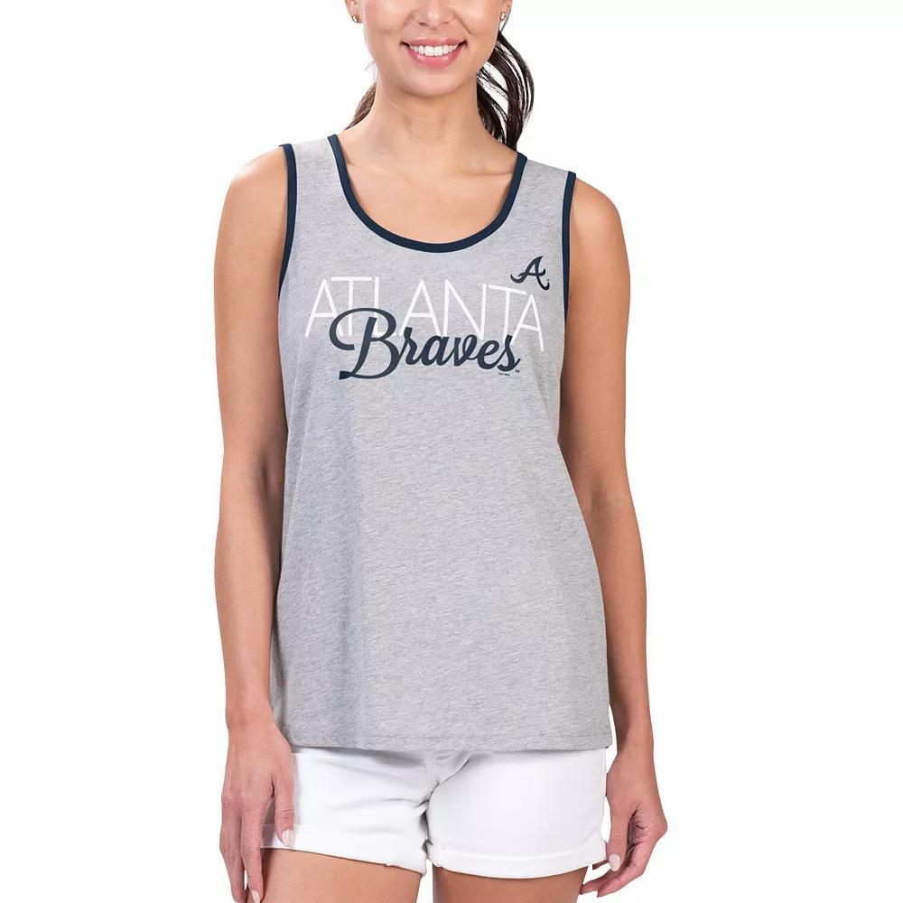 Women's G-III 4Her by Carl Banks Gray Atlanta Braves Fastest Lap Tank Top, Size: Small, Grey Product Image