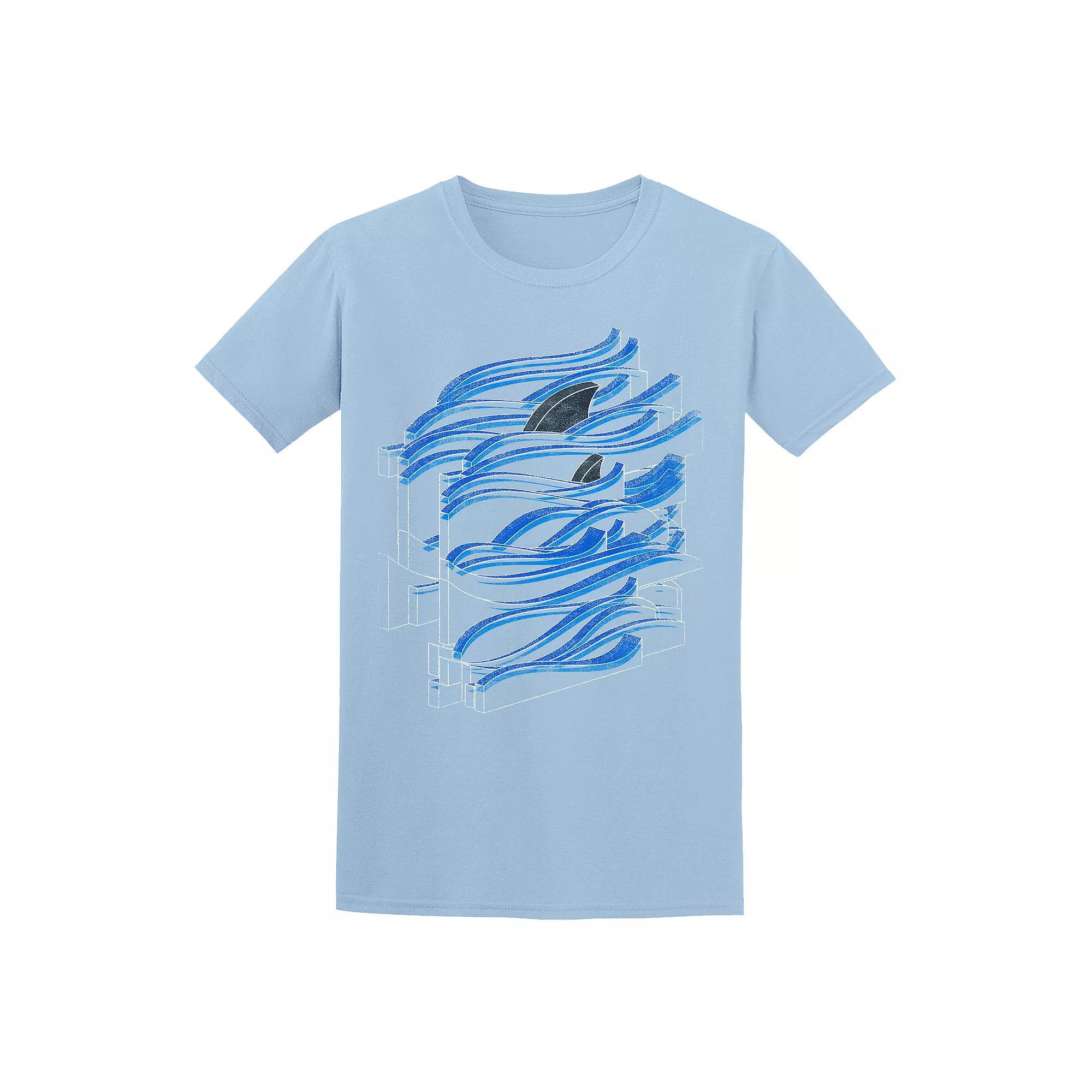 Men's COLAB89 by Threadless Bulo Fins Tee, Size: XXL, Light Blue Product Image