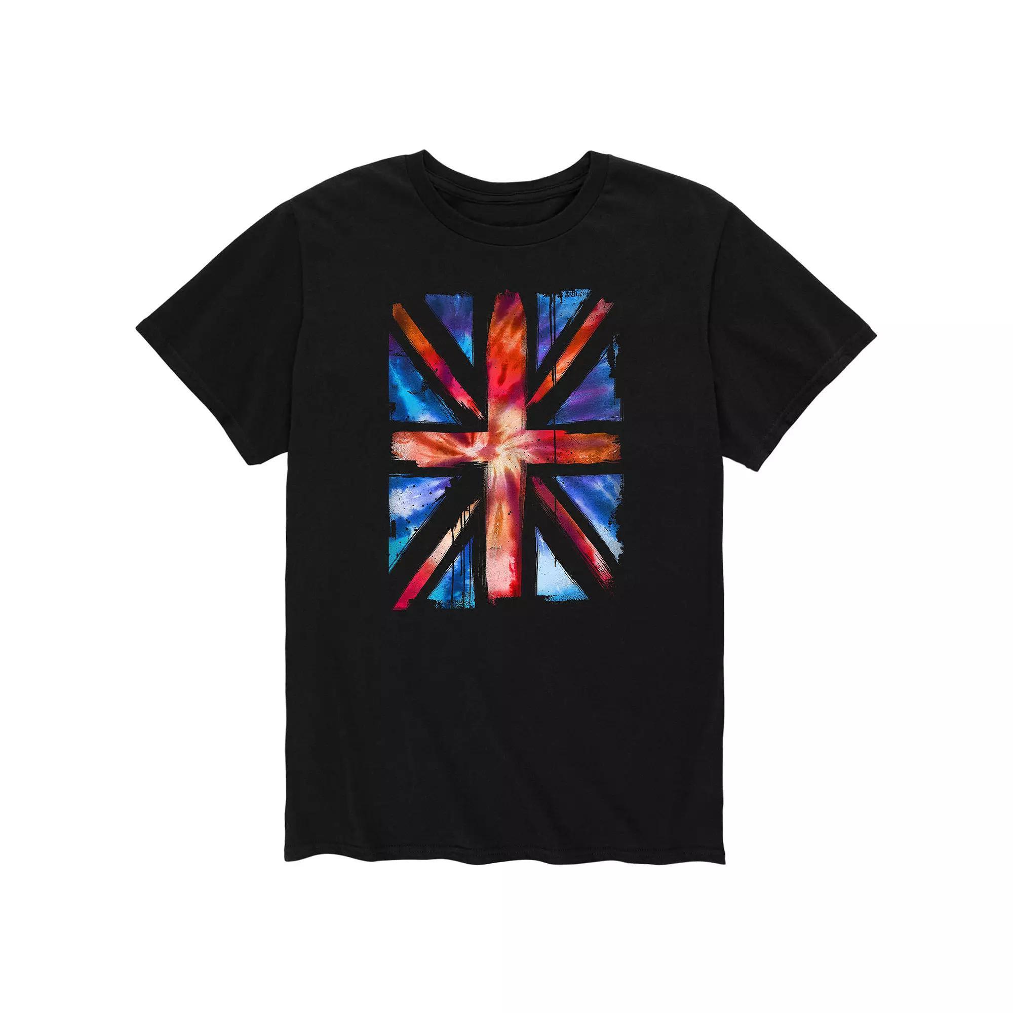 Men's Tie Dye Flag Graphic Tee,  Product Image