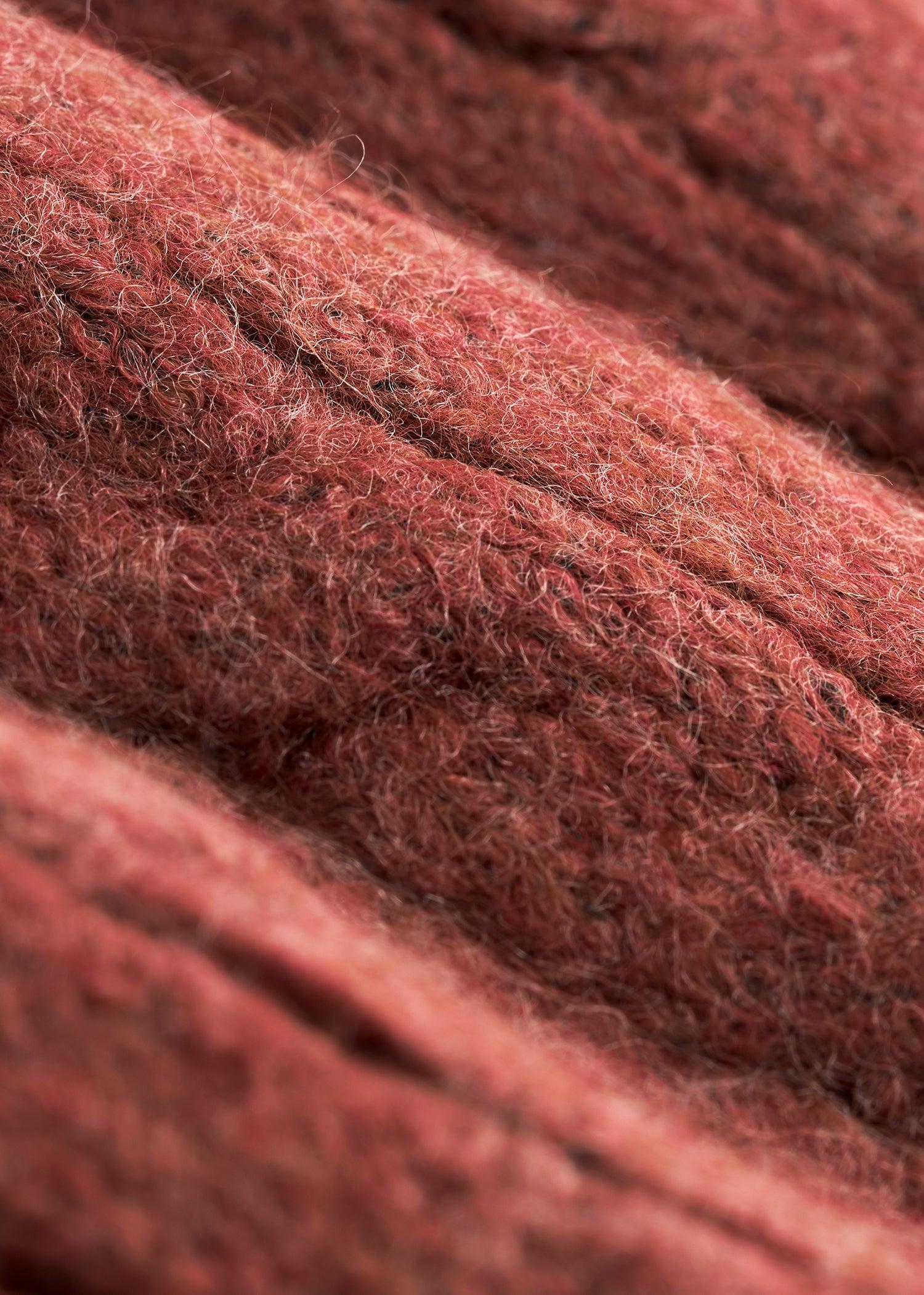 Johnny Collar Cable Knit Sweater for Tall Women in Intense Rust Female Product Image