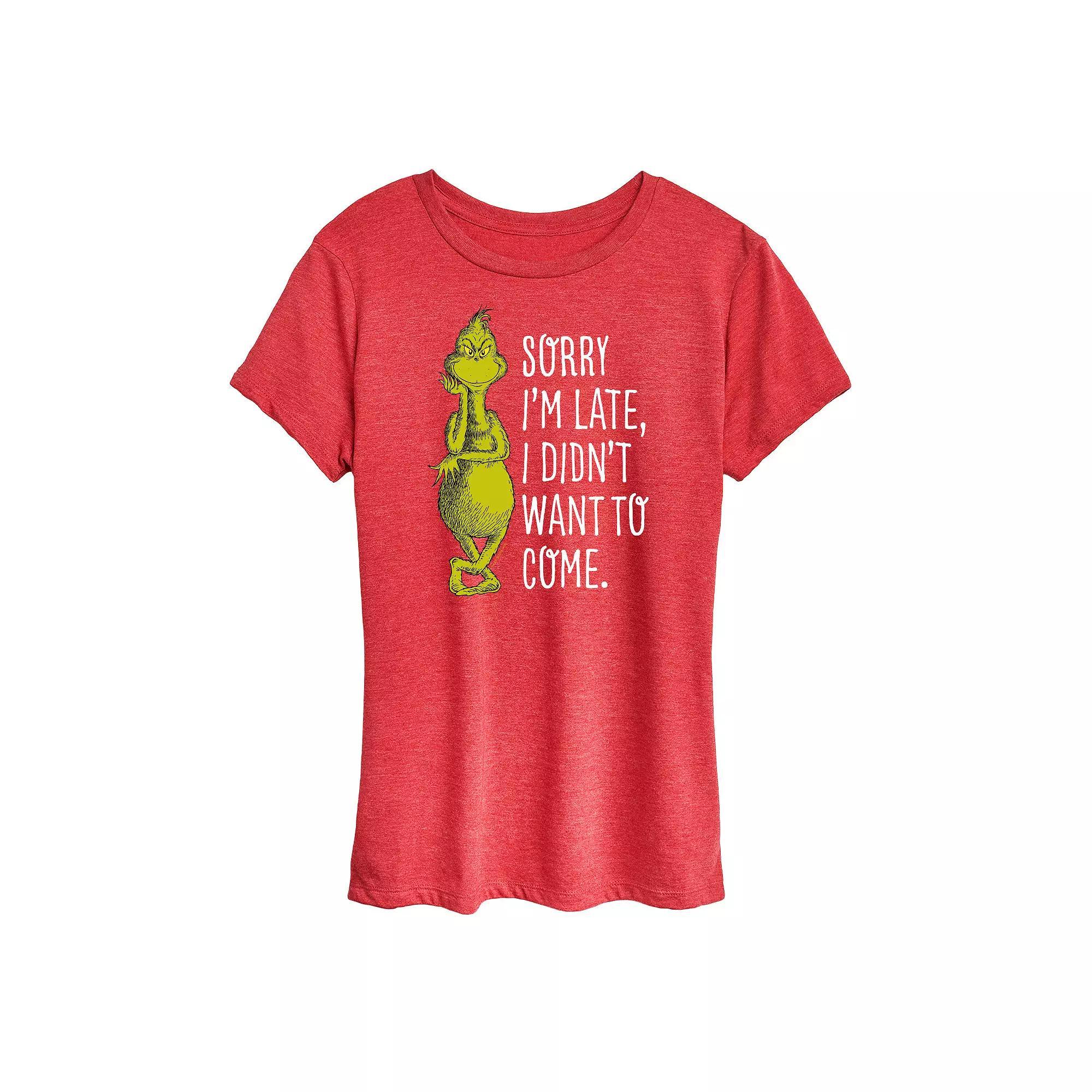 Women's Dr. Seuss The Grinch Sorry I'm Late Graphic Tee, Girl's,  Product Image