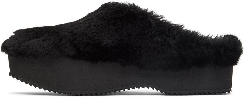 DRIES VAN NOTEN Black Slip-on Shearling Loafers In 900 Black Product Image