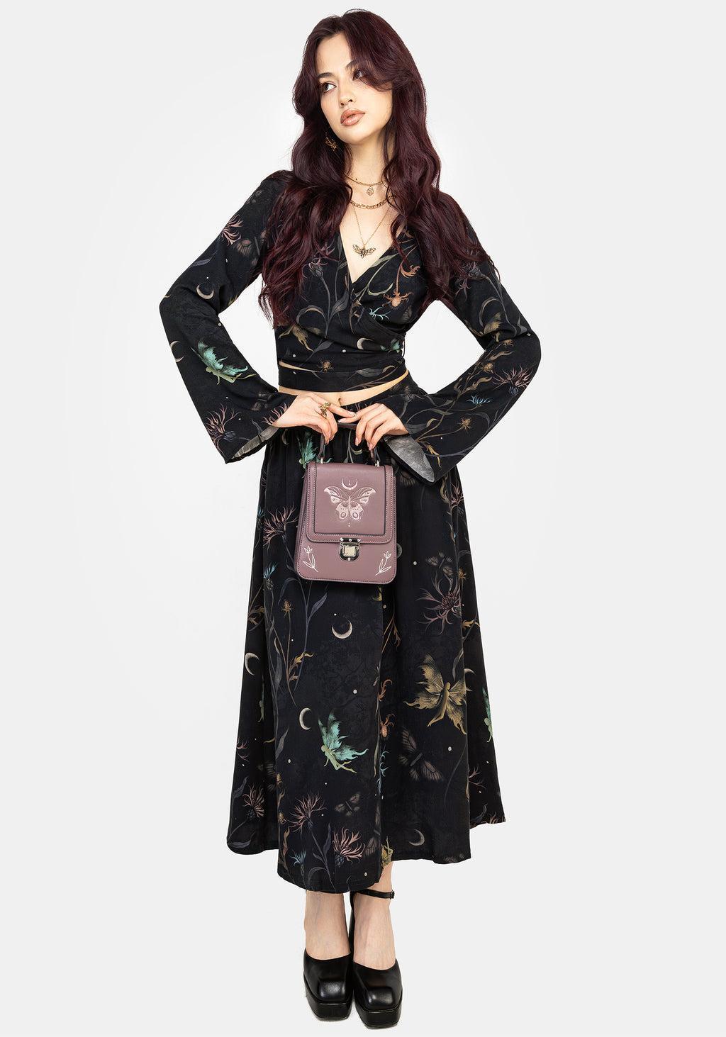 Rosanella Floral Print Flare Sleeve Wrap Top Product Image