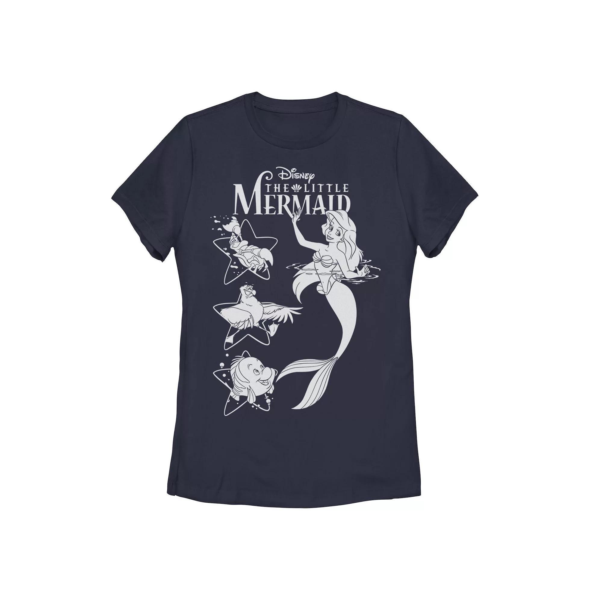 Disney's The Little Mermaid Juniors' Ariel And Friends Graphic Tee, Women's,  Product Image