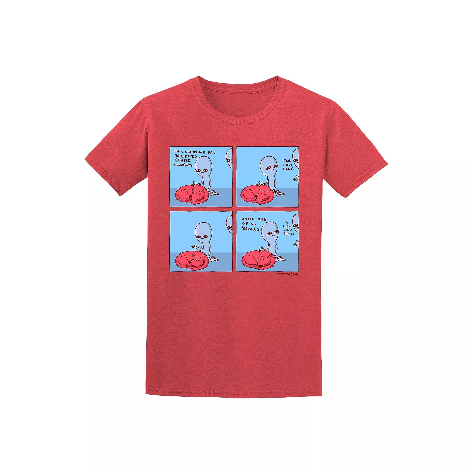 Men's COLAB89 by Threadless Strange Planet Tee, Size: Medium, Grey Red Product Image
