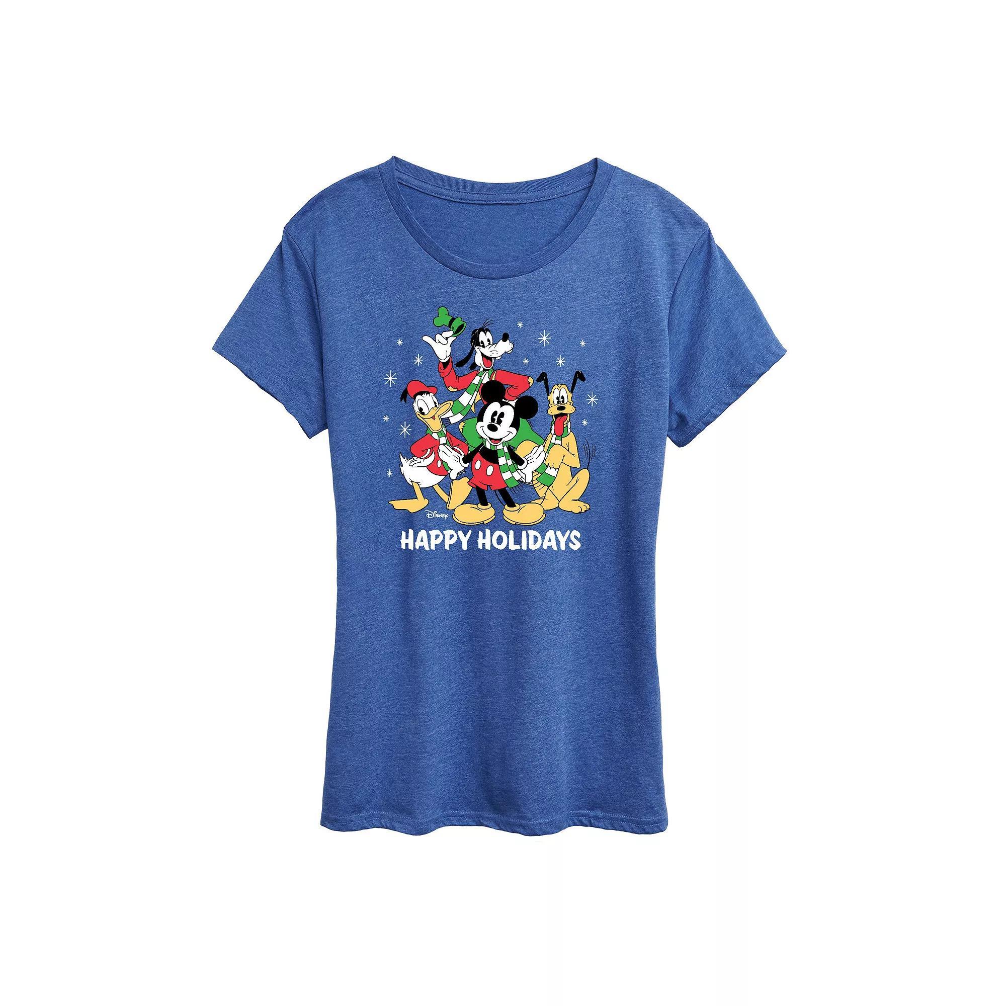 Disney's Mickey and Friends Women's Happy Holidays Group Graphic Tee, Girl's,  Product Image