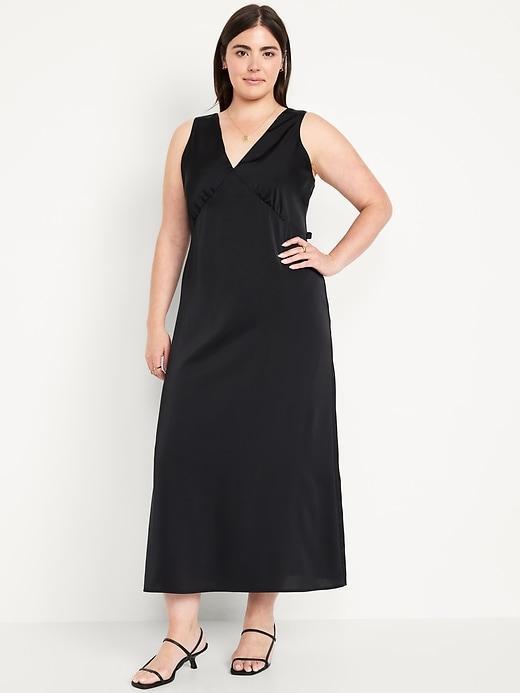 Sleeveless Satin Midi Slip Dress Product Image