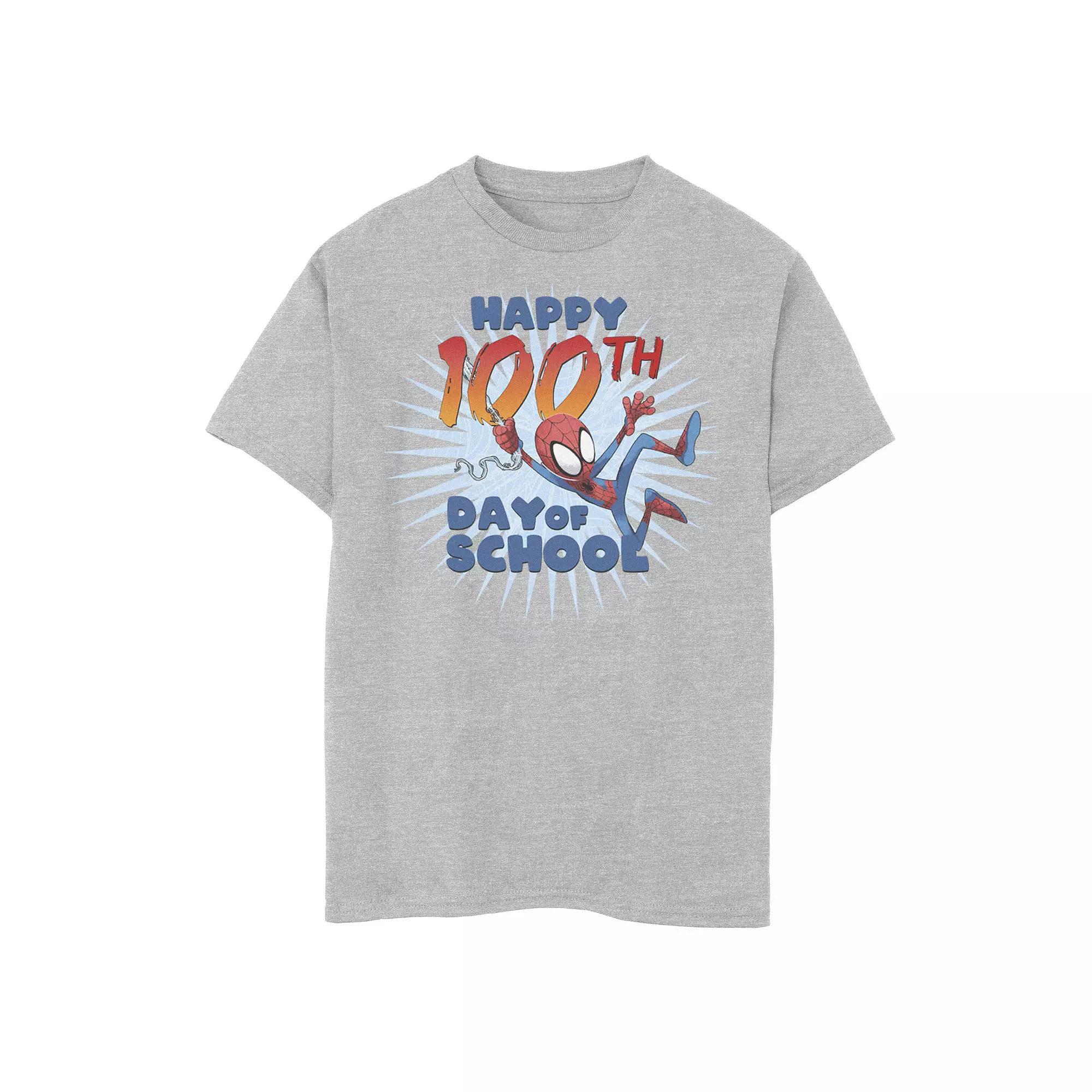 Boys 6-20 Marvel Spider-Man 100th Day Of School Text Graphic Tee, Boy's,  Product Image