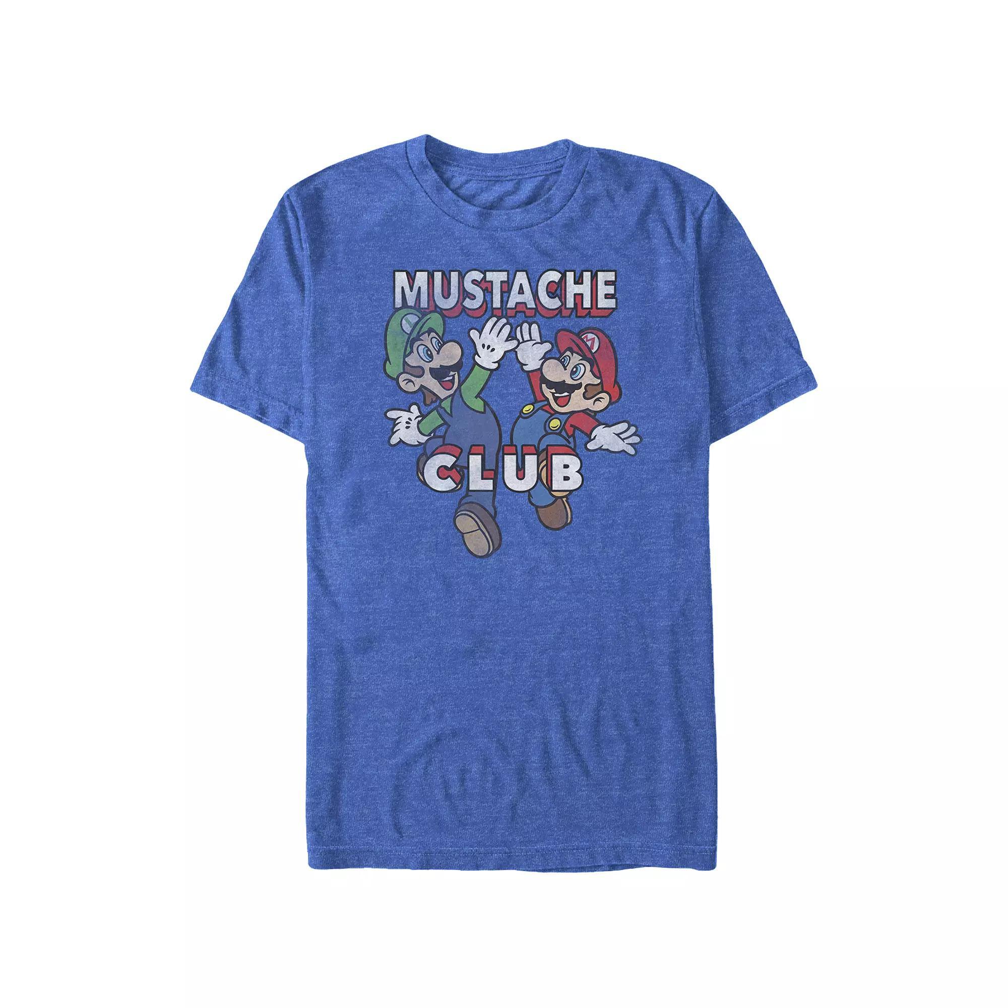 Big & Tall Super Mario Mustache Club Jumping Mario & Luigi Graphic Tee, Men's,  Product Image