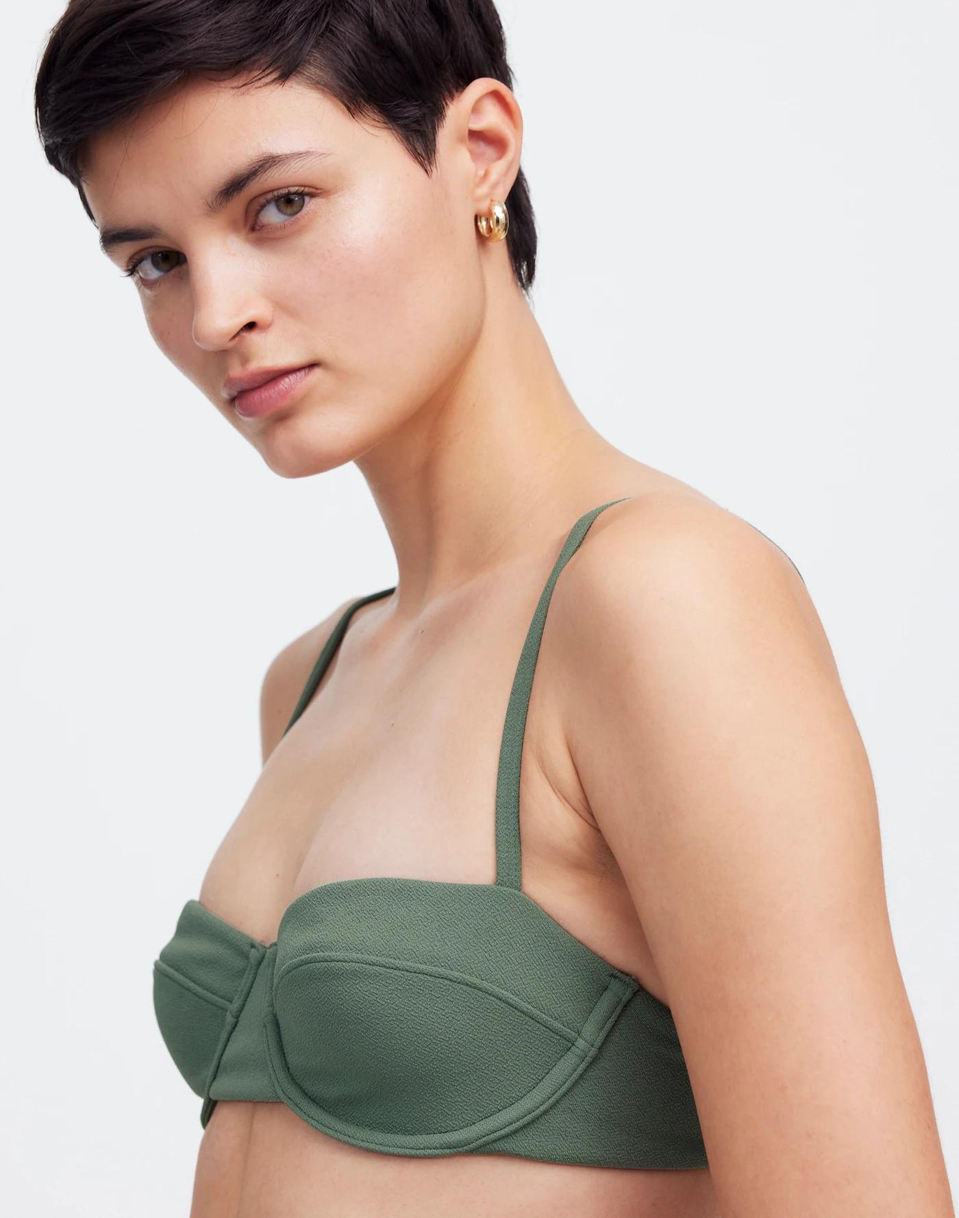 Zulu & Zephyr Eucalyptus Textured Balconette Bikini Top Product Image