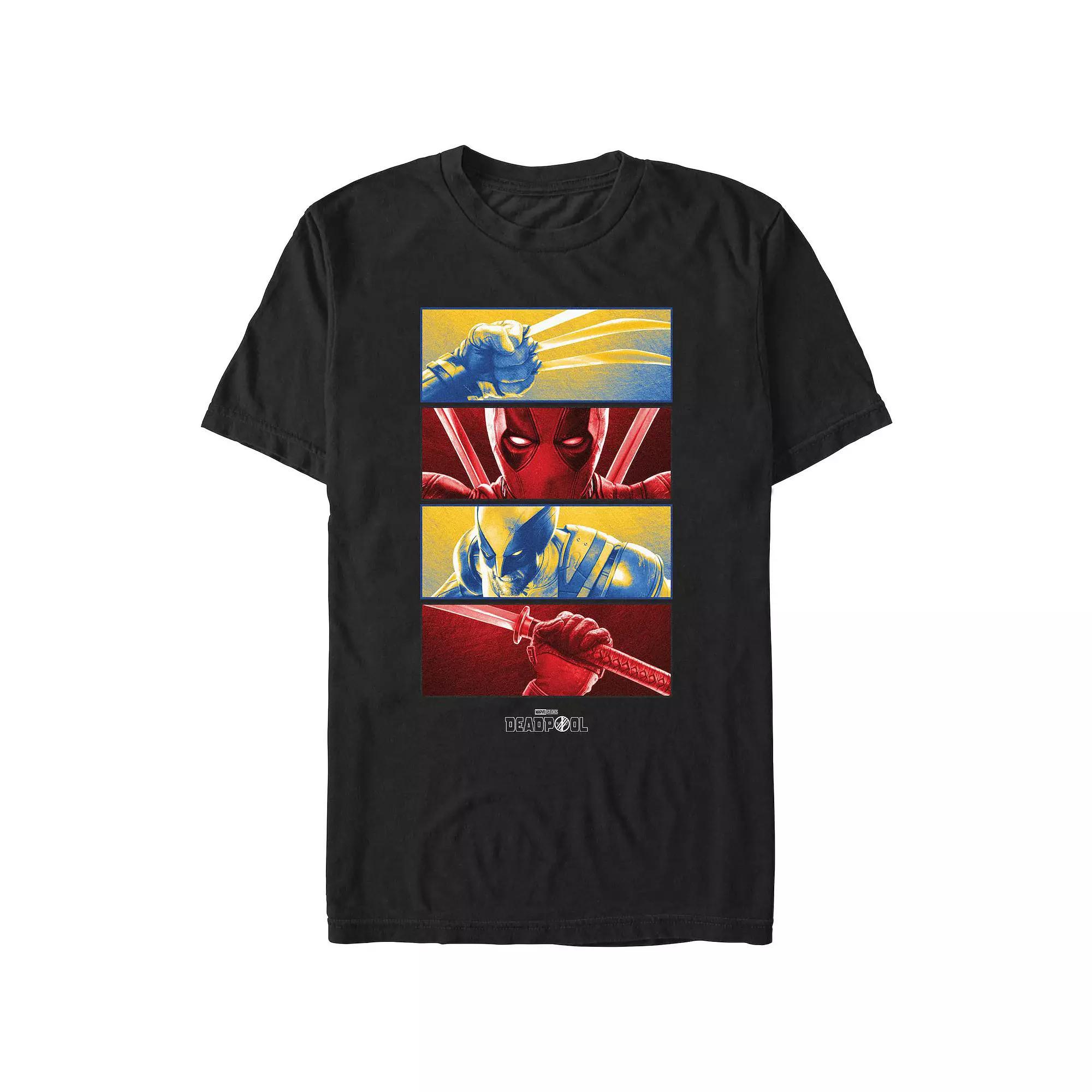 Men's Marvel Deadpool And Wolverine Close Ups Poster Graphic Tee,  Product Image