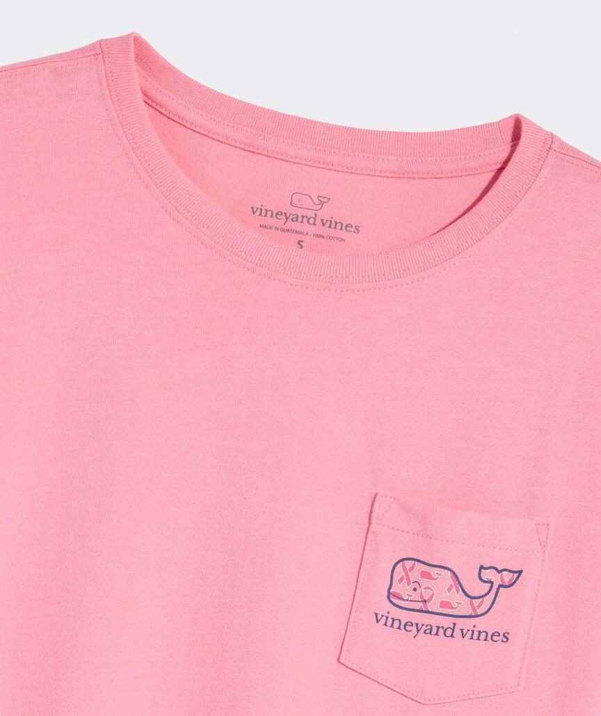 Women's Breast Cancer Awareness Ribbon Whale Long-Sleeve Pocket Tee Product Image