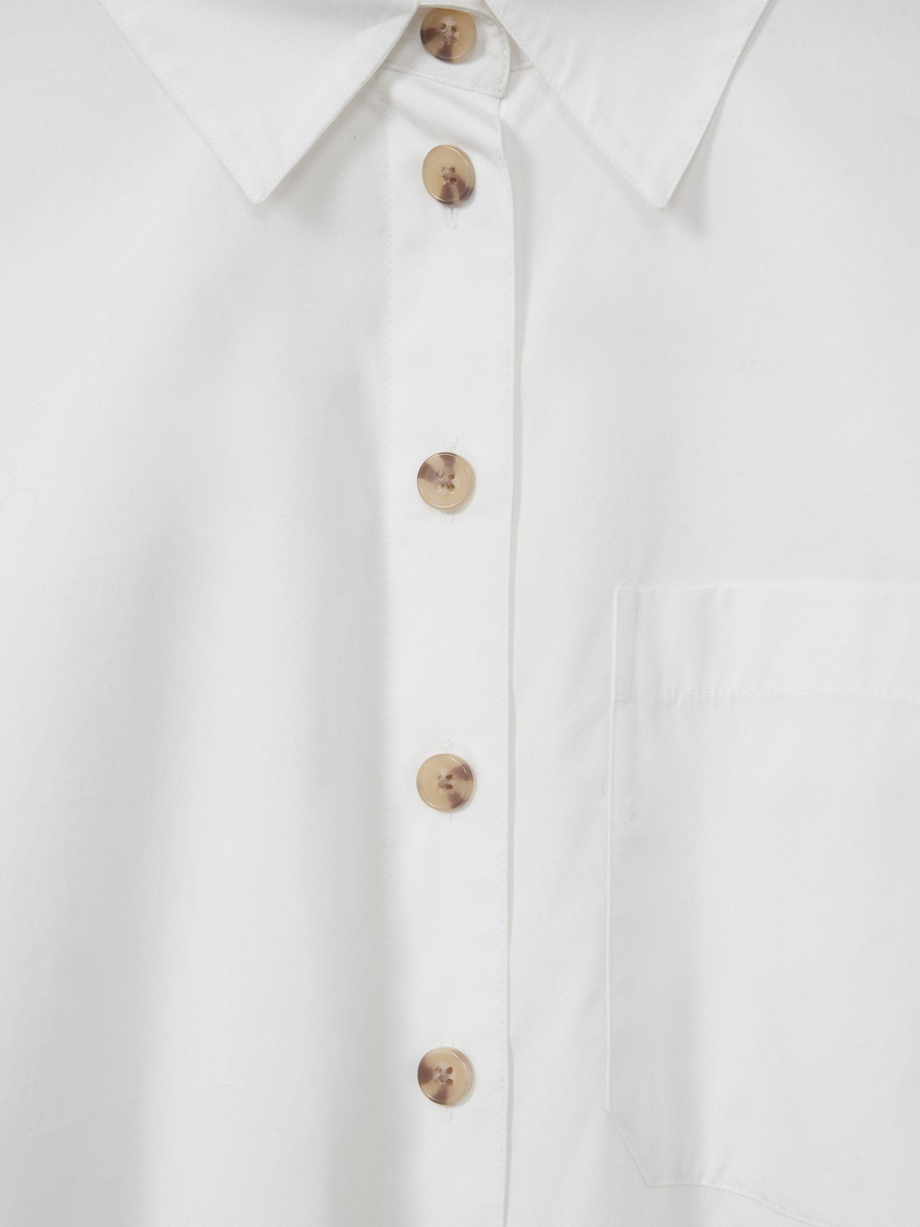 Cropped Cotton Shirt in White Product Image